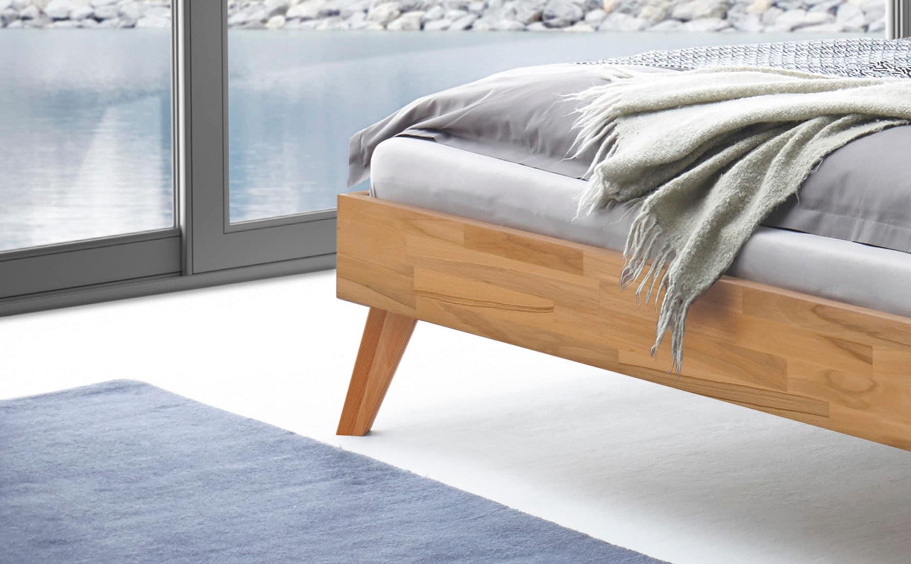 HASENA Lit en bois »Ancona« hauteur du pied 25 cm