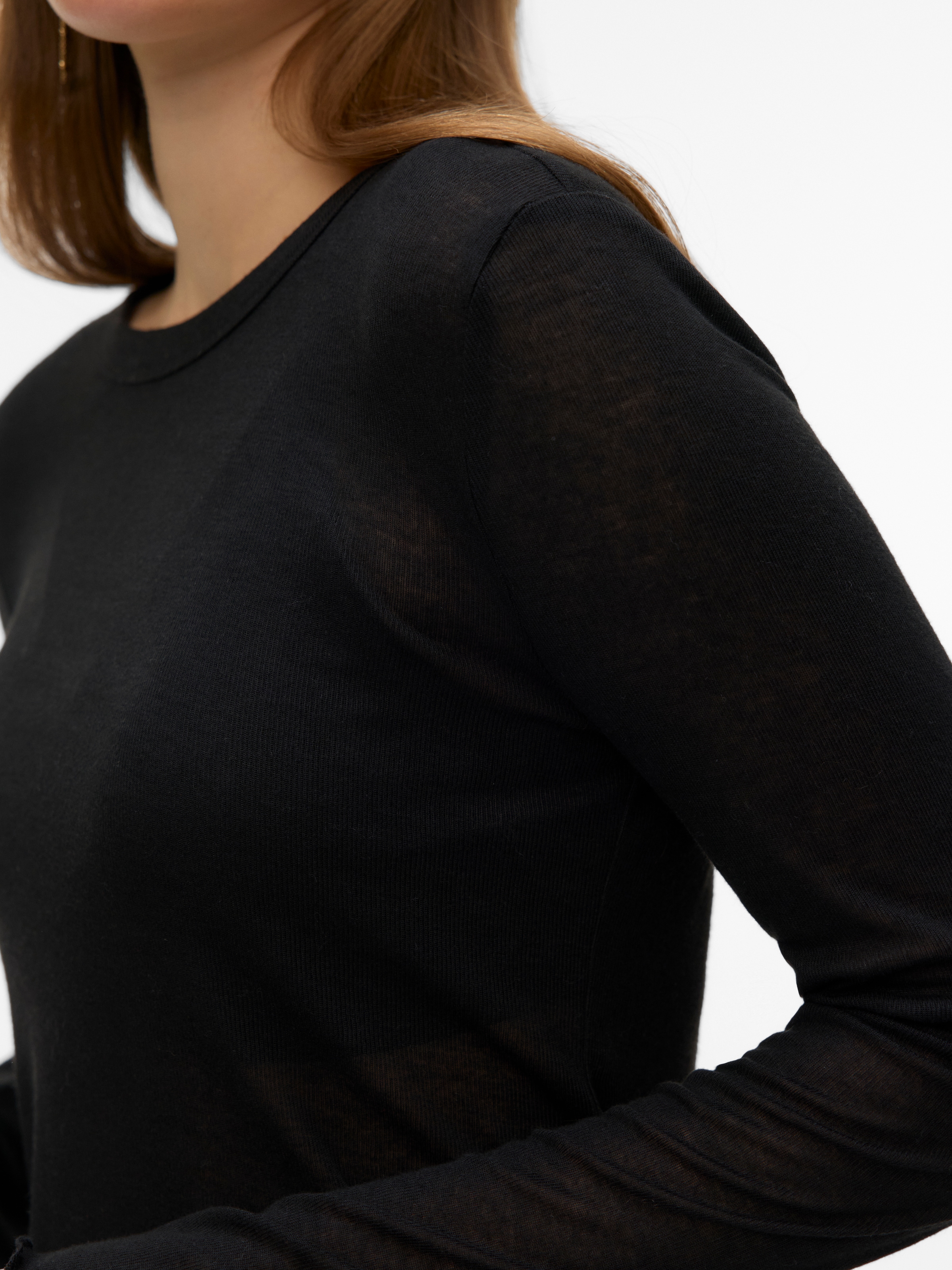 Vero Moda T-shirt à manches longues »VMARIEL LS TOP JRS NOOS« mélange de matières, ourlet ondulé