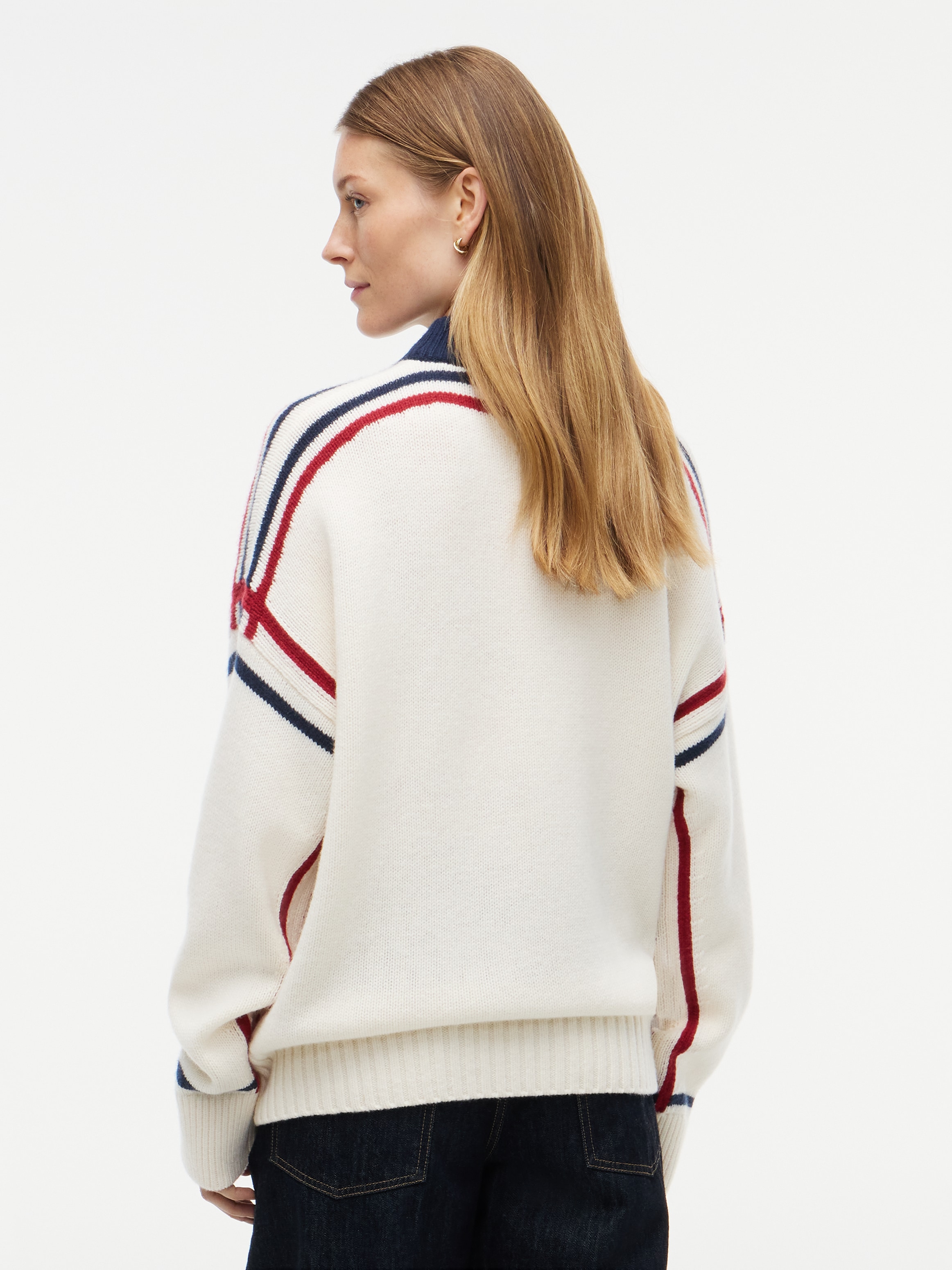 Tommy Hilfiger Pull en tricot »RWB MK-NK RLX FIT SWT« en laine, coupe décontractée