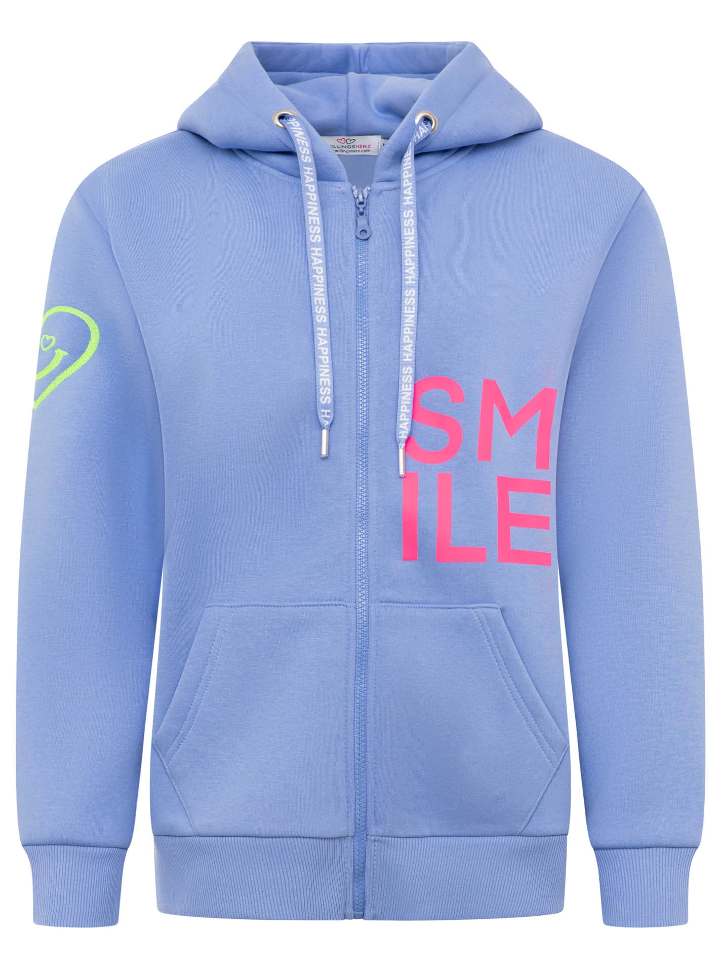 Zwillingsherz Kapuzensweatjacke »"Alissa"« mit SMILE, gesticktem Herz am Arm und Reissverschluss