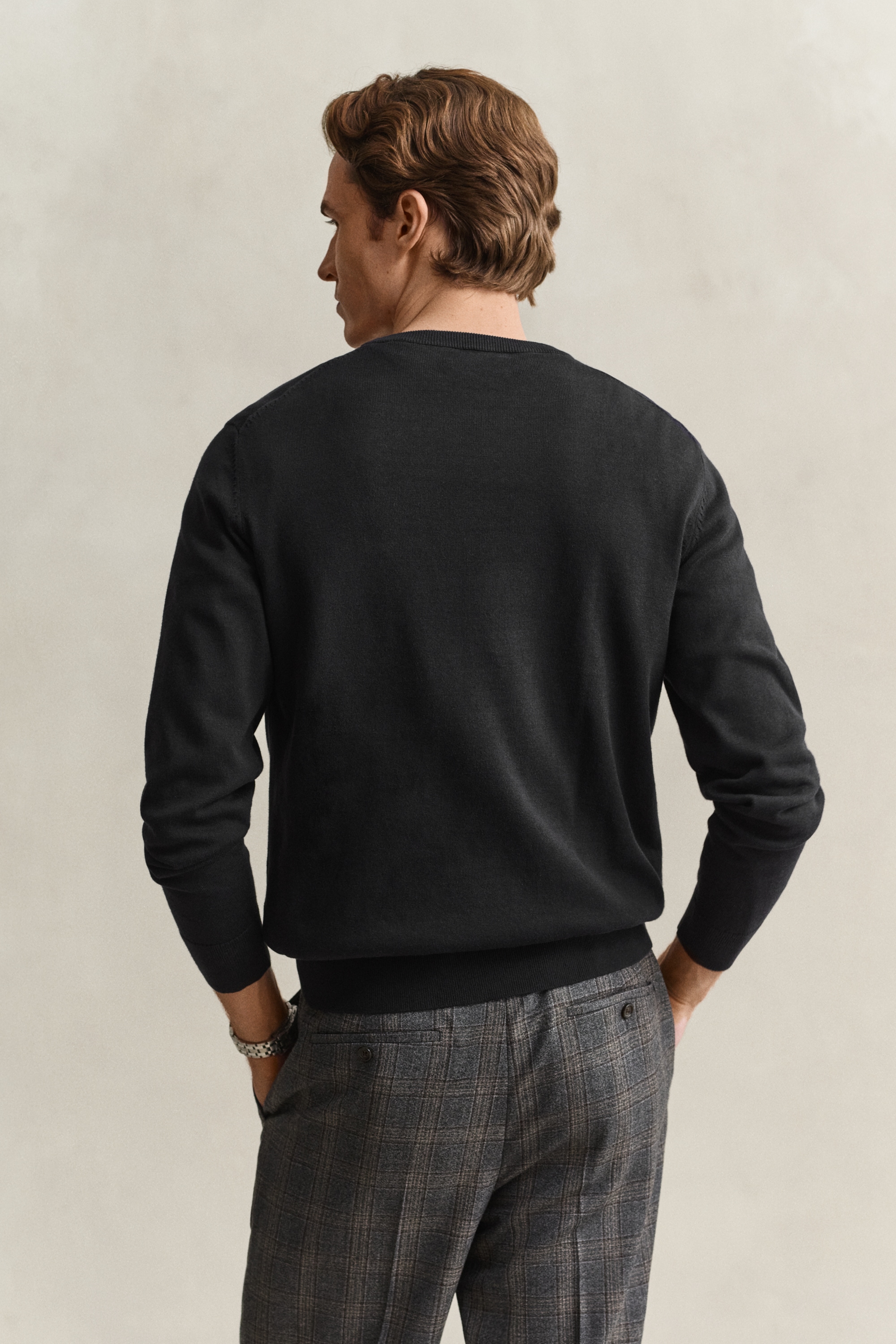 Gant Pull à col rond »CLASSIC COTTON« Coupe régulière avec col rond
