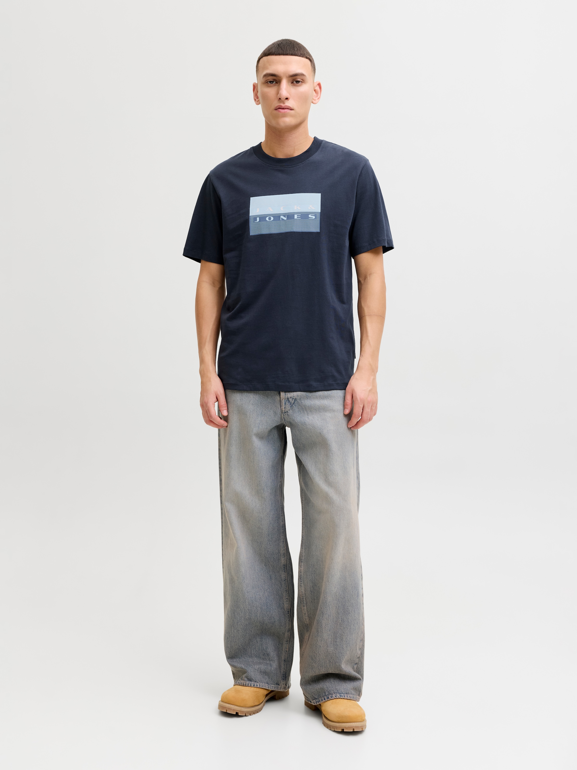 Jack & Jones T-shirt à manches courtes »JCOFUSION DOTS PRINT TEE SS CREW SN« Baumwolle, regular fit