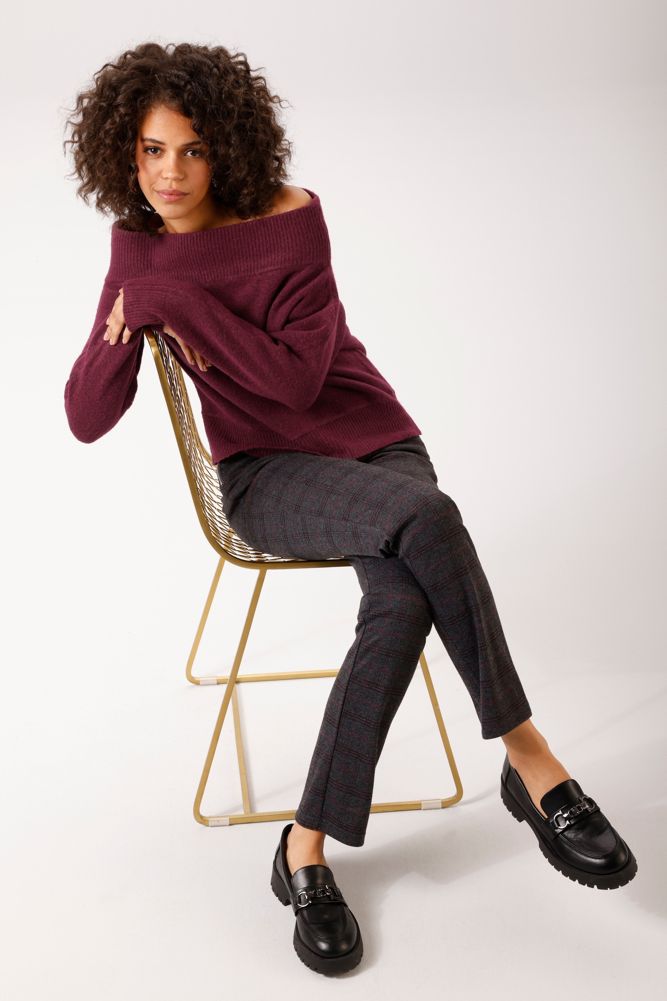 Aniston CASUAL Pull en tricot avec encolure Carmen - NOUVELLE COLLECTION