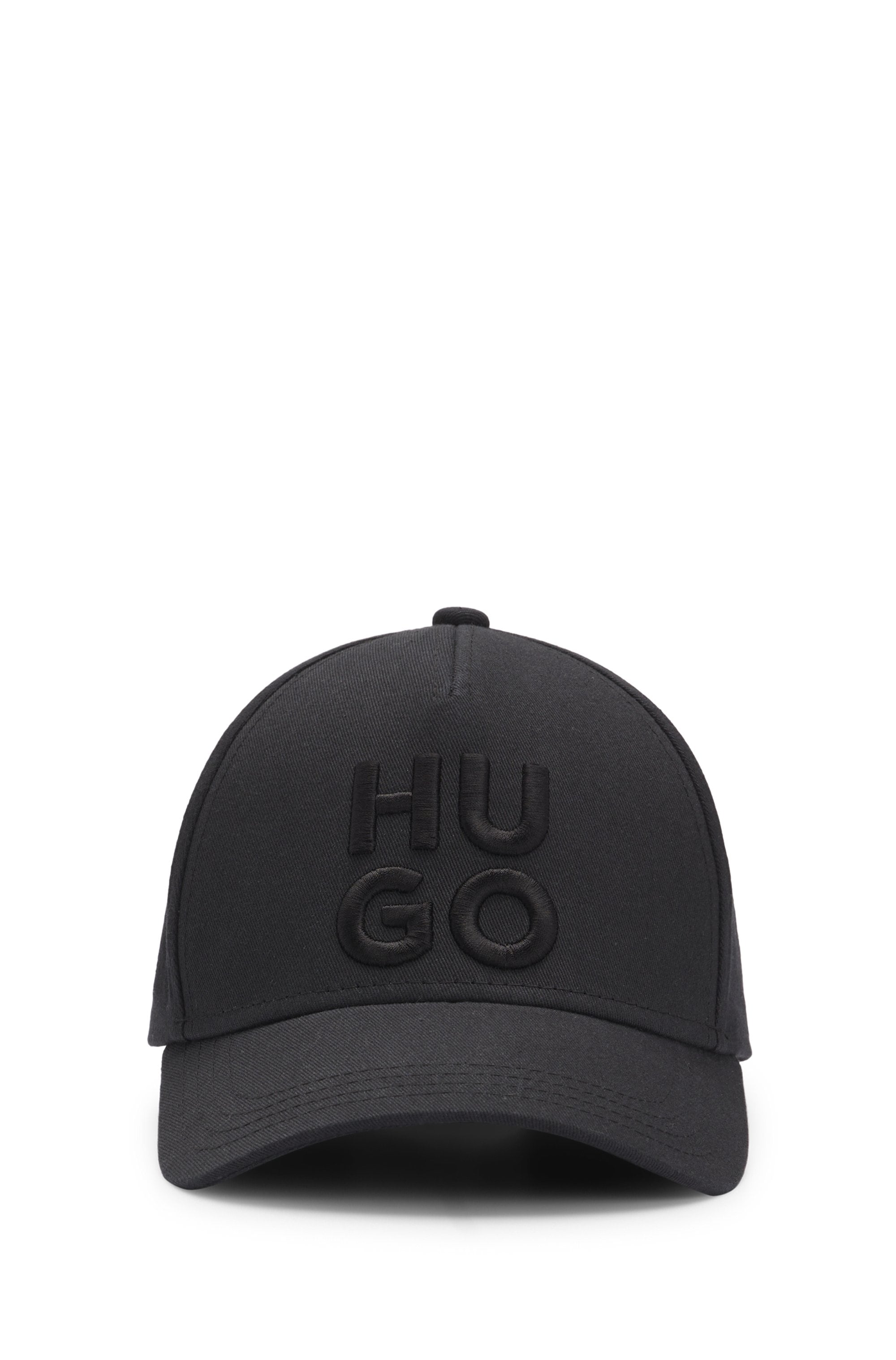 HUGO Fitted Cap »Jude-Stacked« mit 3D Logostickerei, verstellbarer Verschluss, unisex