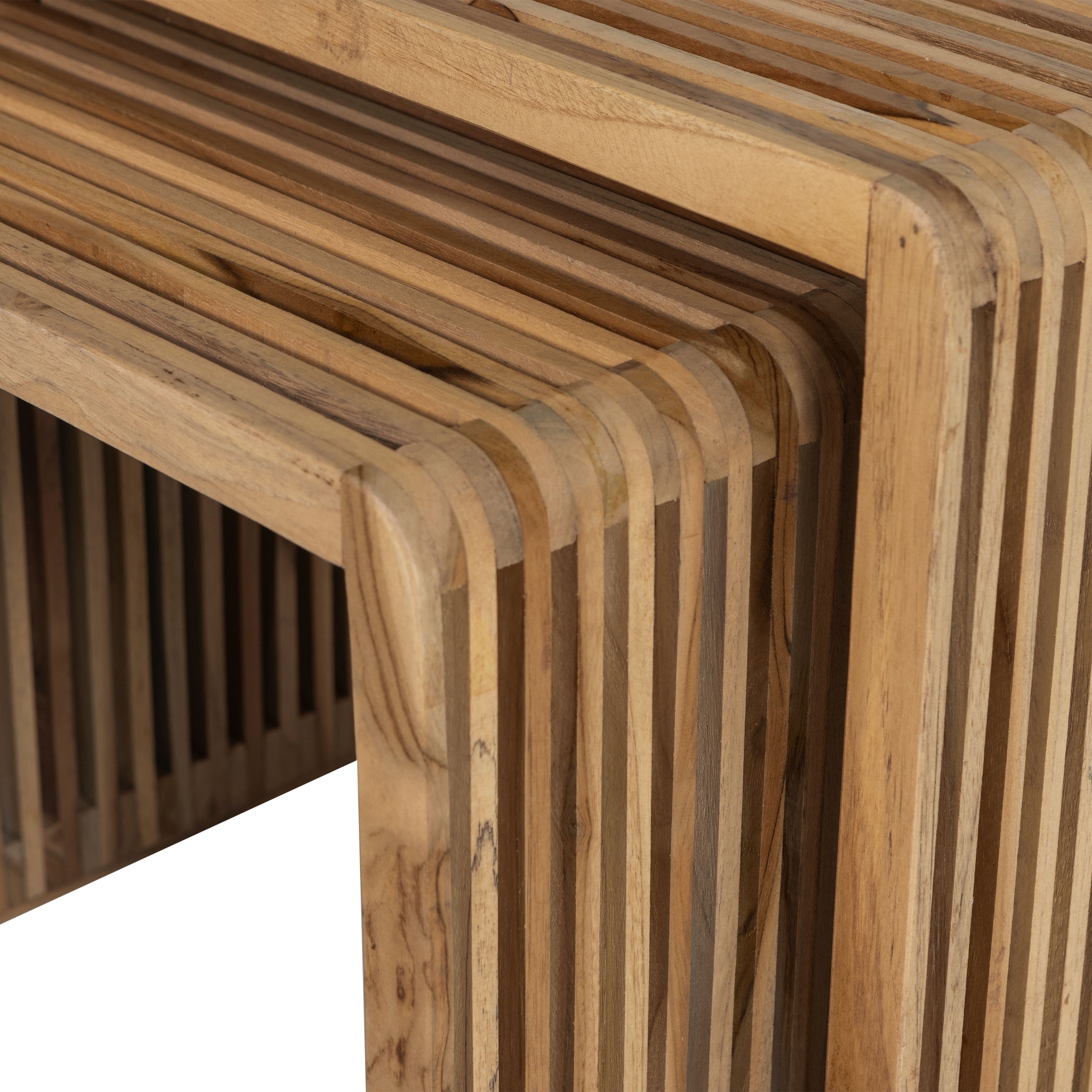 WOOOD Table d'appoint »Jasmijn aus recyceltem Teakholz als 2er-Set B 50 x T 45 x H 41 cm« Ensemble, 2 cuis tlg. lot de 2, surface facile d'entretien, usage exclusivement intérieur