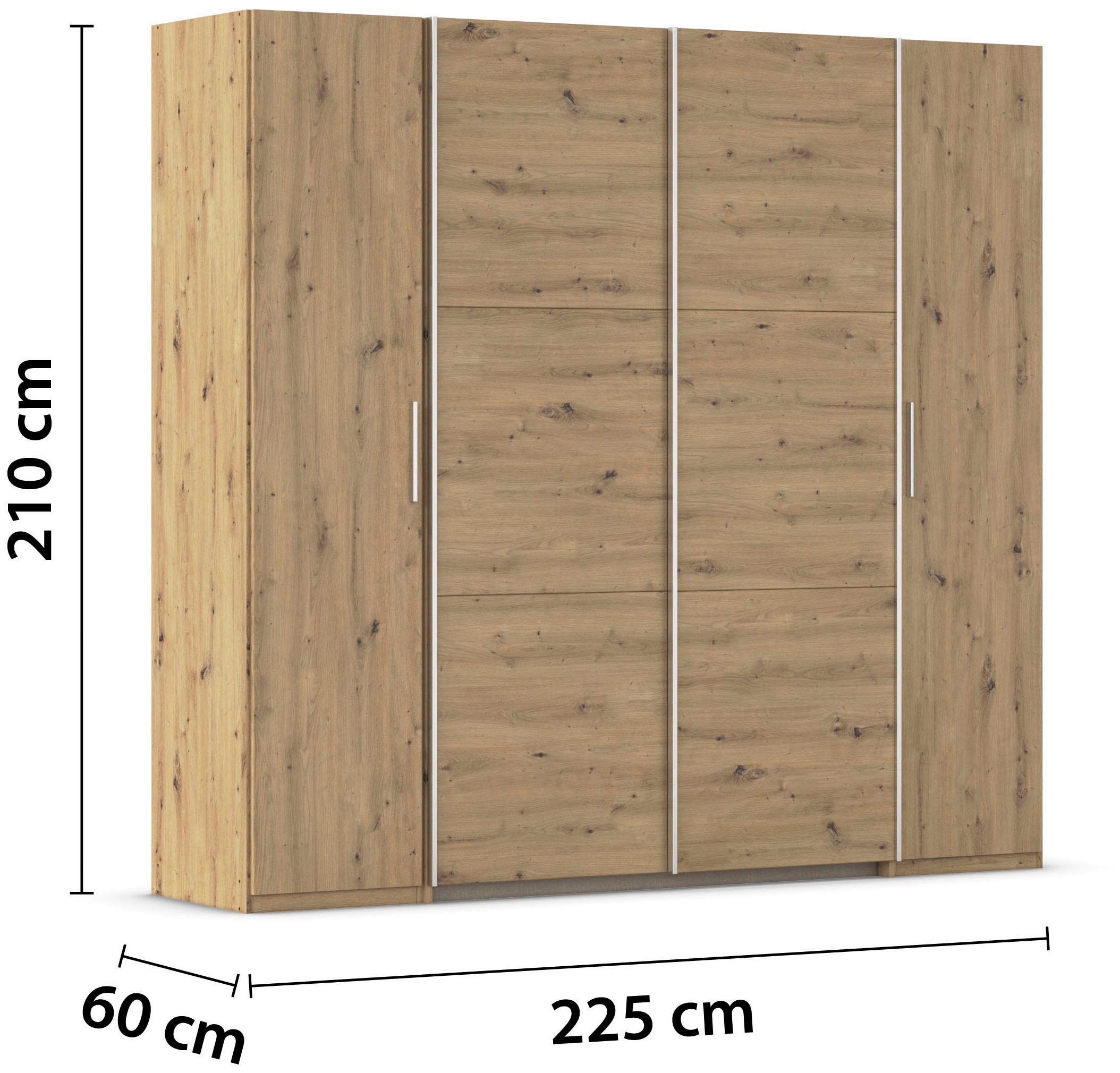 rauch Schwebetürenschrank »Kleiderschrank Drehtürenschrank Schrank Garderobe KRONACH« in 3 Ausstattungen BASIC/CLASSIC/PREMIUM, Breiten 225/268/311/354 cm,  mit Dreh- und Schwebetüren und vielen Einlegeböden MADE IN GERMANY