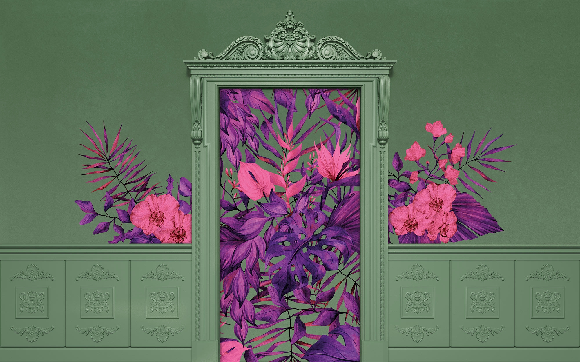 Komar Fototapete »Komar Vlies Fototapete - Duke Dude green - Grösse 400 x 250 cm« bedruckt glatt