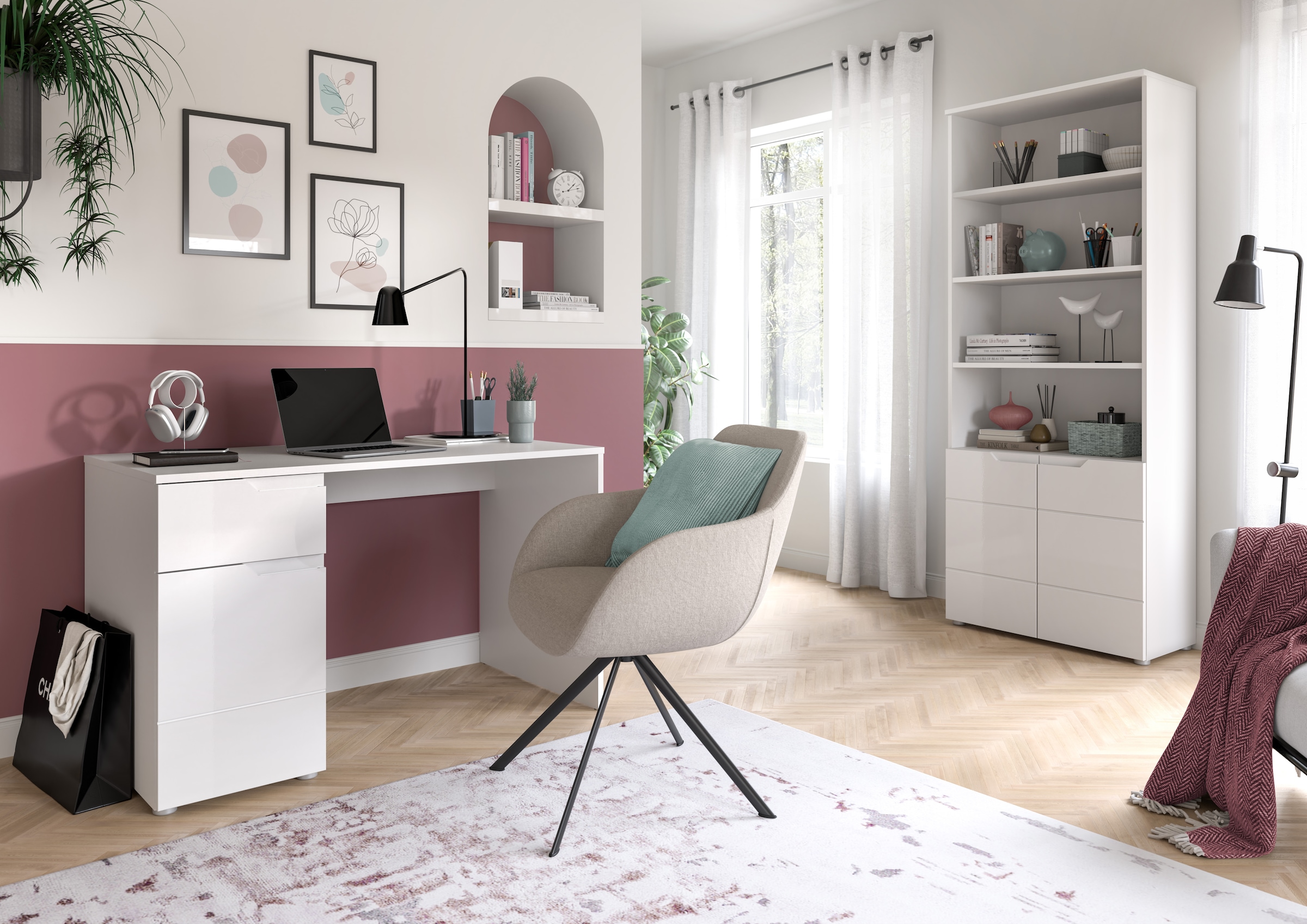 INOSIGN Armoire de classement »CAPRI, 2 Türen inkl. eingefasster Griffmulde, 5 Einlegeböden« Mehrzweckschrank, Aktenregal, Regal, Stauraumregal, Universalschrank