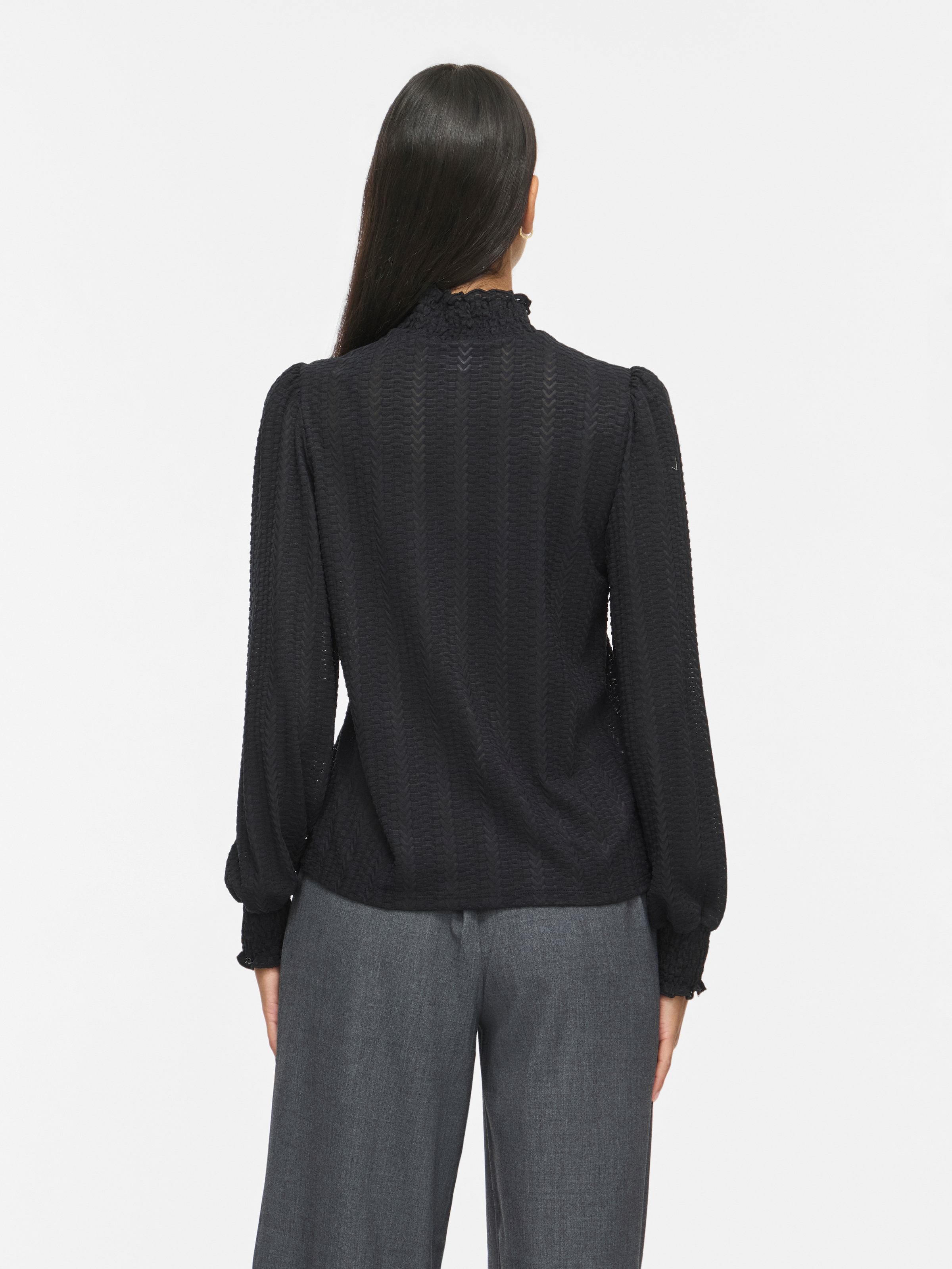 Vila T-shirt à col montant »VILYRI L/S SMOCK TOP - NOOS« mélange de matériaux