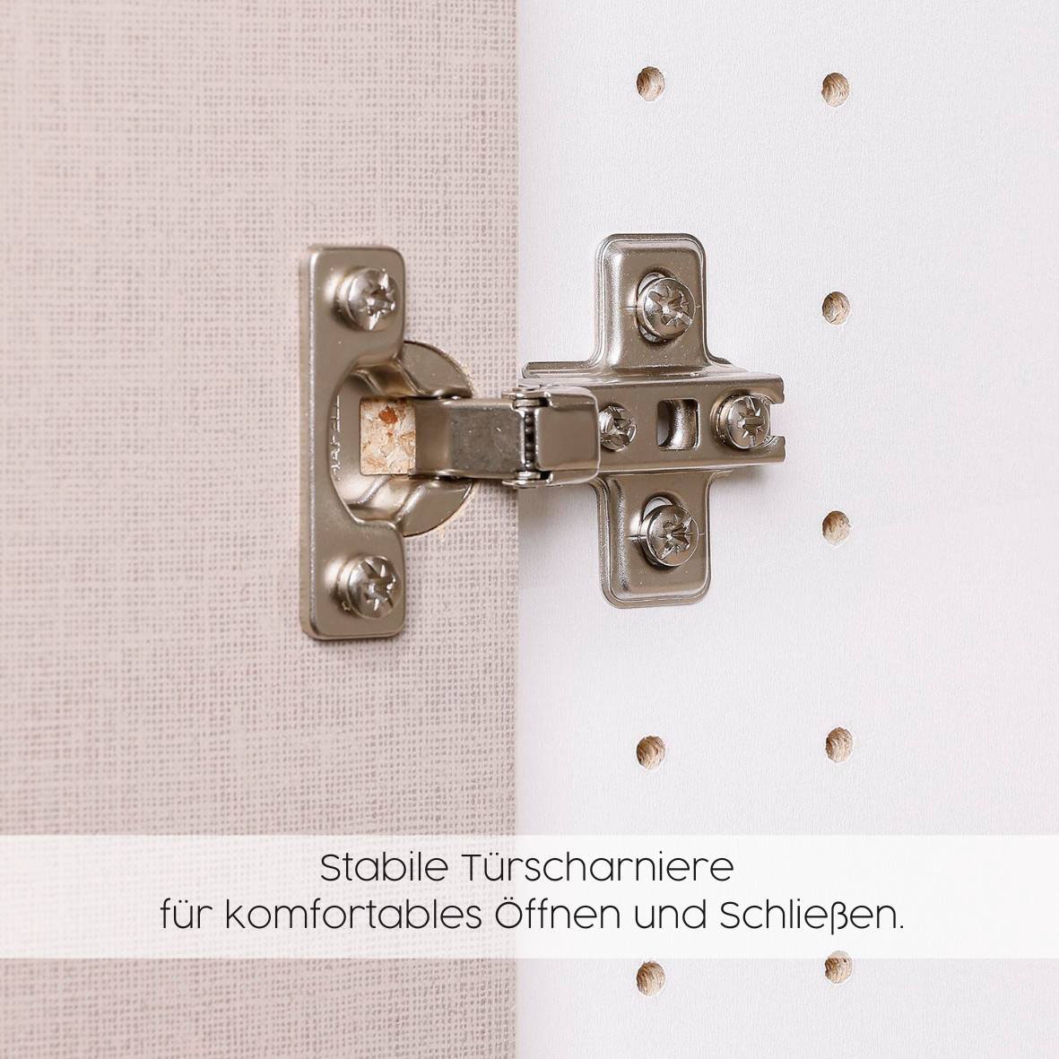 rauch Drehtürenschrank »Kleiderschrank Schrank Garderobe SHINJO Breiten 93/140/187 cm« in 3 verschiedenen Ausstattungen BASIC/CLASSIC/PREMIUM,  Griffe und Füsse aus Massivholz, viel Stauraum MADE IN GERMANY