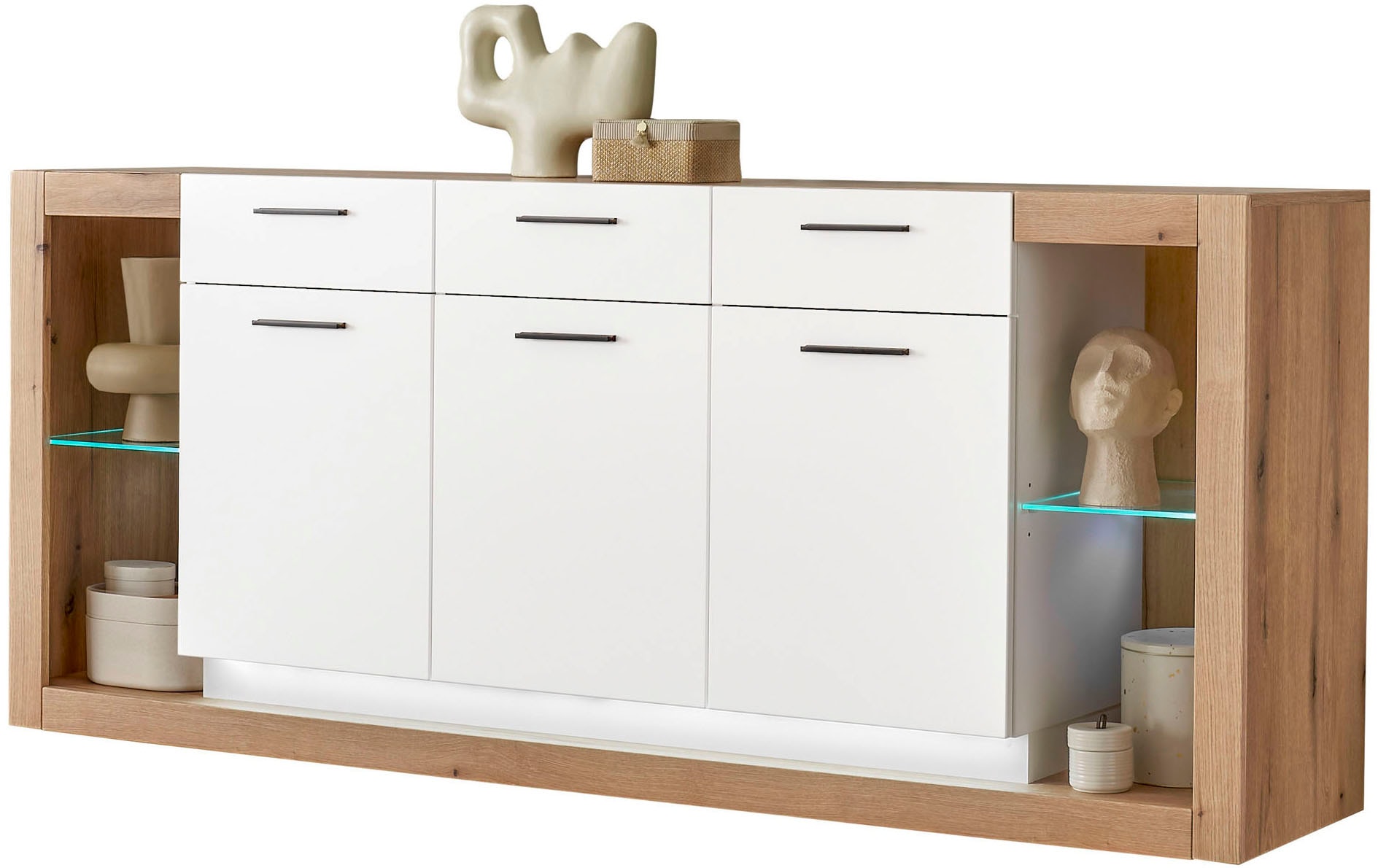 Home affaire Sideboard »Brixen, moderne Kommode, Stauraumelement in Eiche Evoke Dekor« Metallgriffe, ausreichend Stauraum, vielseitig einsetzbar