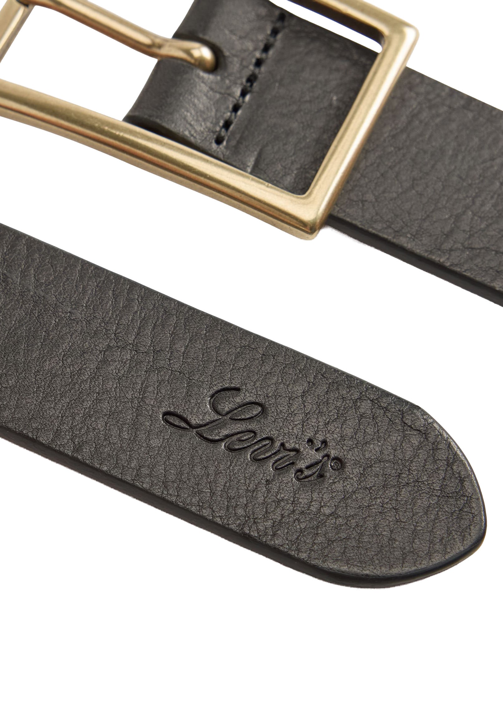 Levi's® Ledergürtel »RECTANGLE BELT« mit goldfarbener Schliesse und Logoprägung