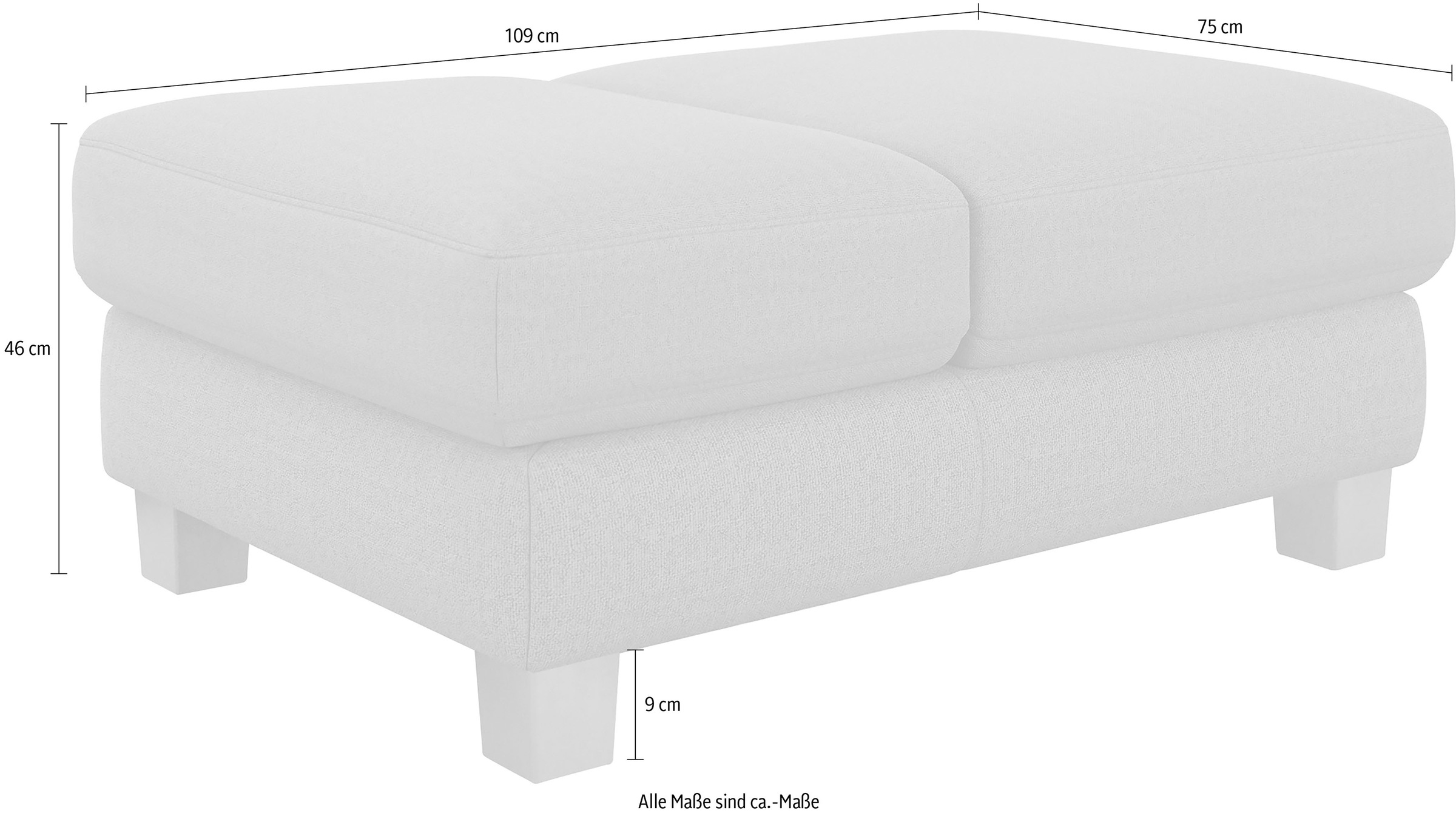 sit&more Polsterhocker »Dundee« mit Klappfunktion, Federkern und hochwertigen Edelstahlfüssen