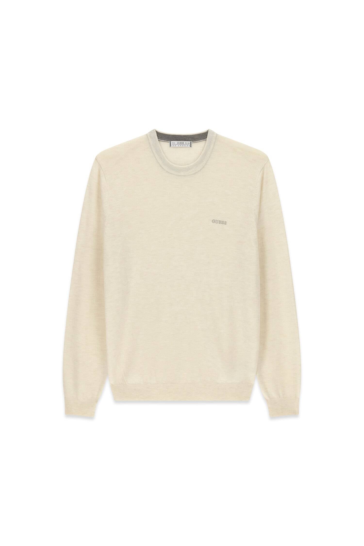Guess Pull en tricot »MARCOS« Col rond, maille fine avec teneur en laine et soie, coupe régulière