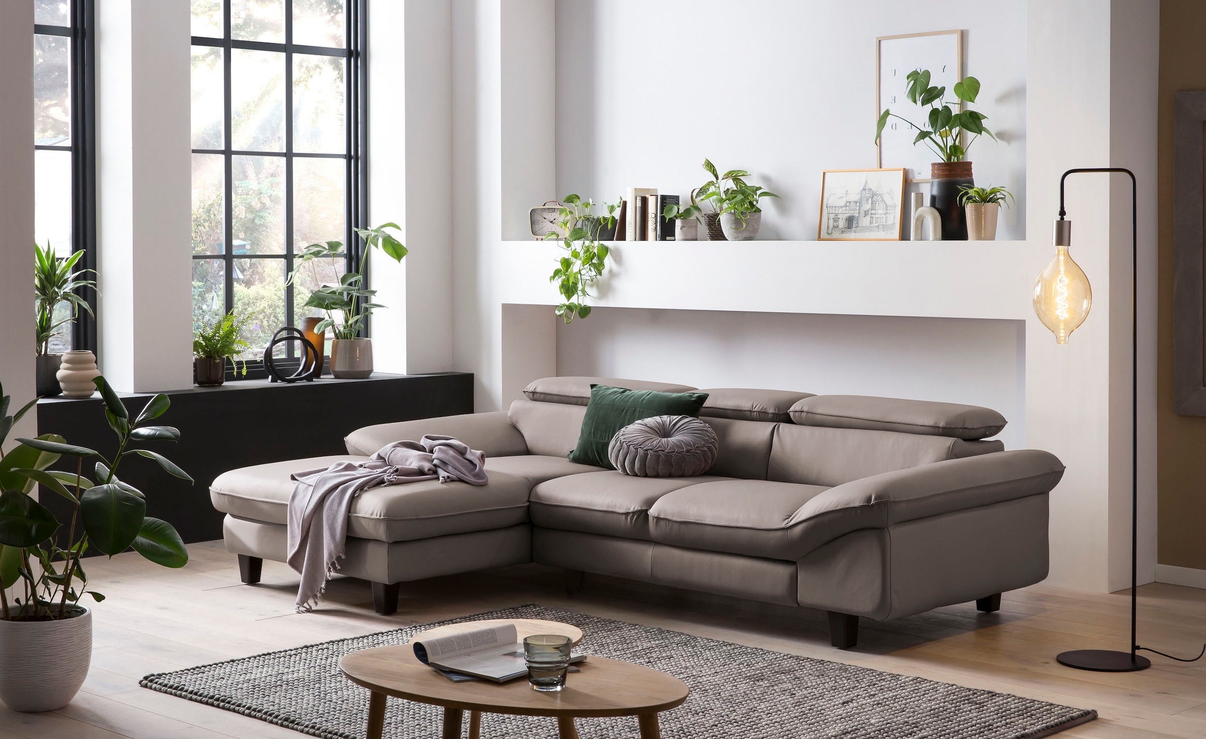 Home affaire Ecksofa »Pilot L-Form« mit Kopfteilverstellung, wahlweise mit Bettfunktion & Bettkasten