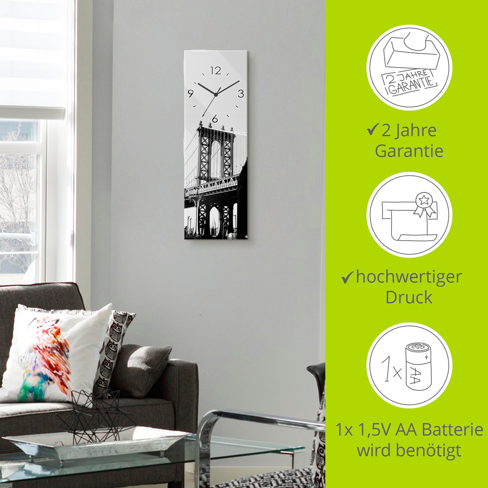 Artland Wanduhr »Dumbo Manhattan Bridge New York« wahlweise mit Quarz- oder Funkuhrwerk, lautlos ohne Tickgeräusche