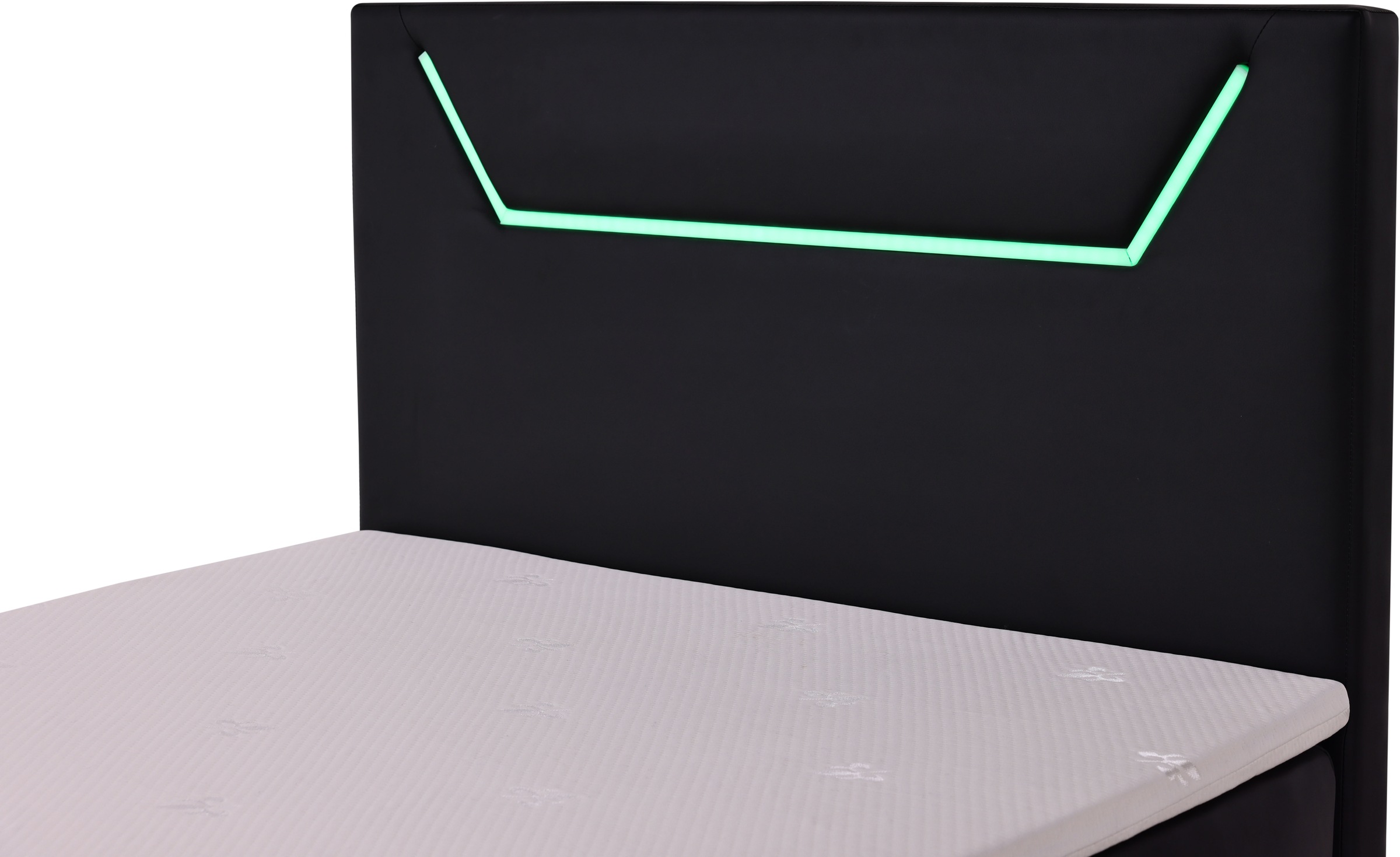 Home affaire Boxbett »GALAXY inkl. Bettkasten, mit grüner LED-Beleuchtung, Breite: 120cm« Gamingbett mit Kunstlederbezug in schwarz, inkl. Topper