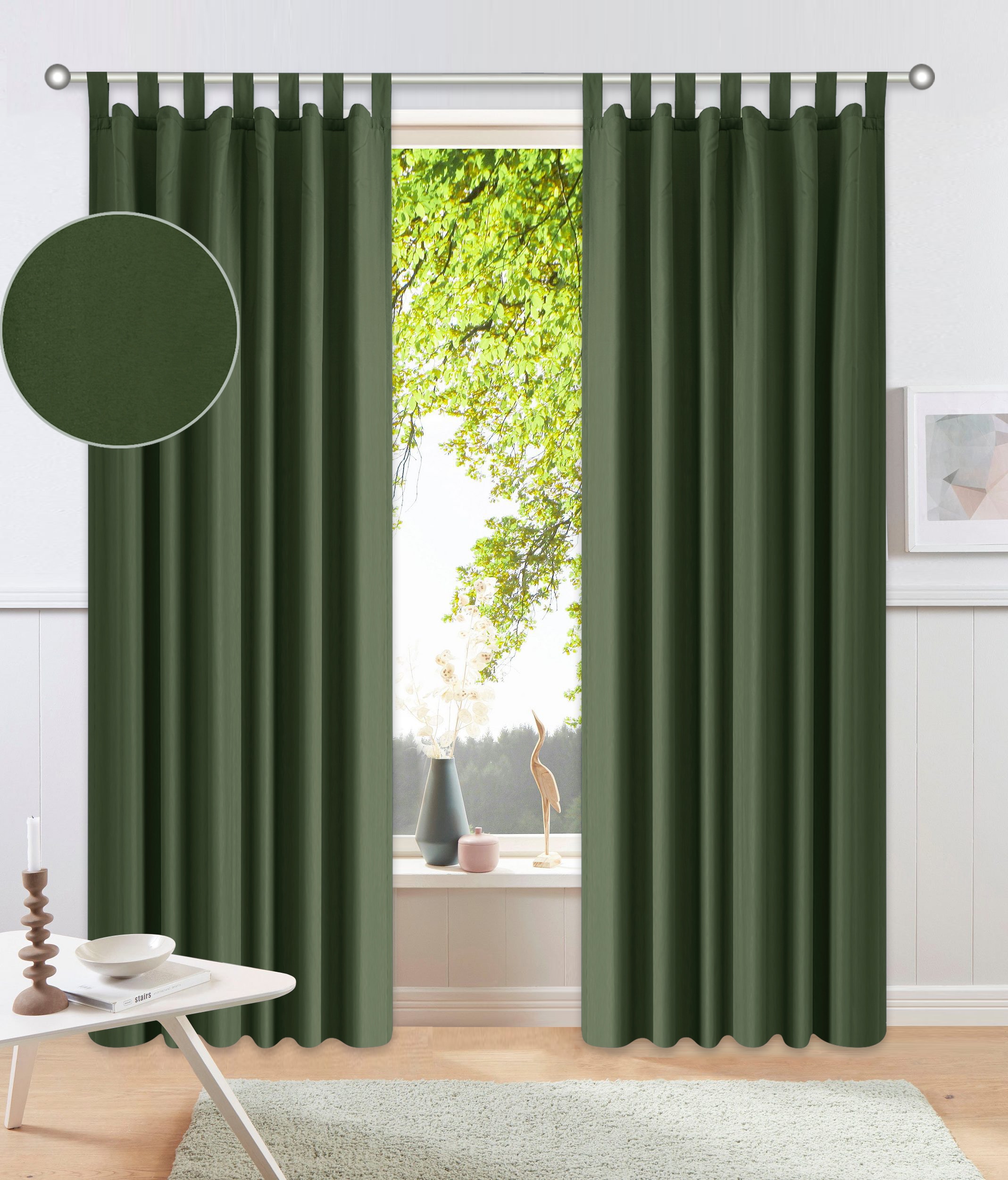 GOODproduct Vorhang »Parry« Schlaufen 2 Stk. tlg. 2-er Set, blickdicht, monochrom, basic