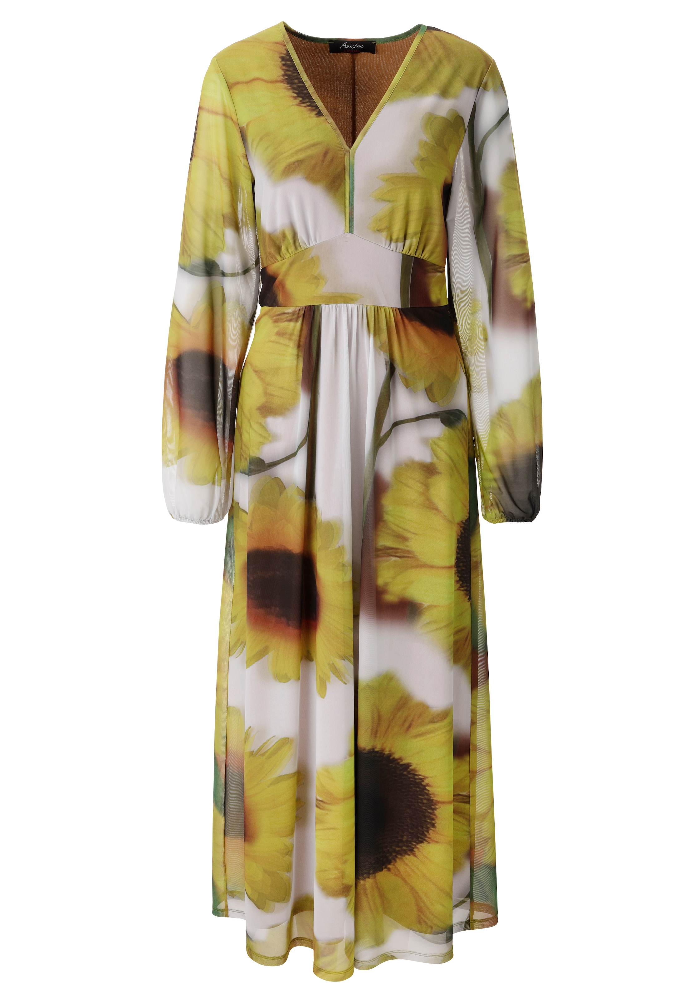 Aniston CASUAL Maxi robe mit grossflächigen Sonnenblumen bedruckt
