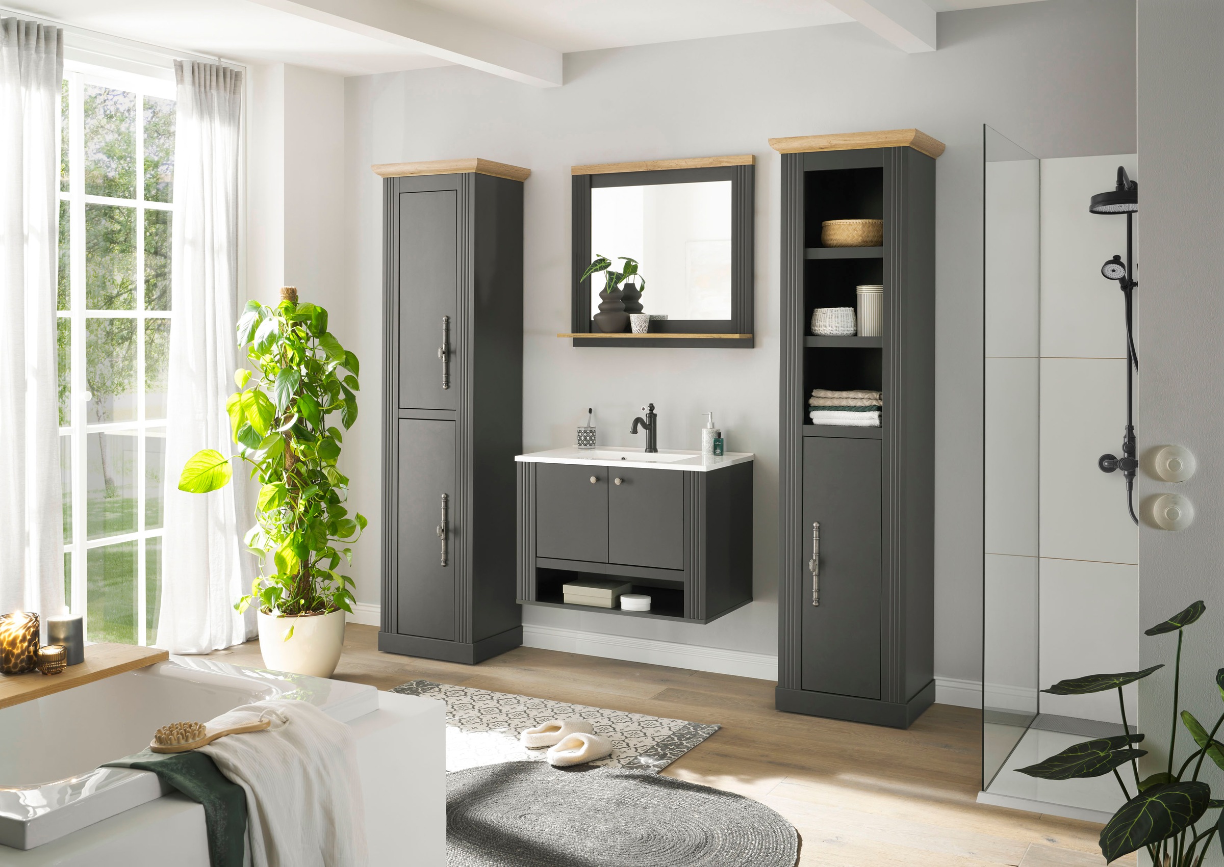 Home affaire Ensemble de meubles de salle de bain »WESTMINSTER, Bad im Landhausstil, 4-teiliges Badezimmer« 4 cuis tlg.