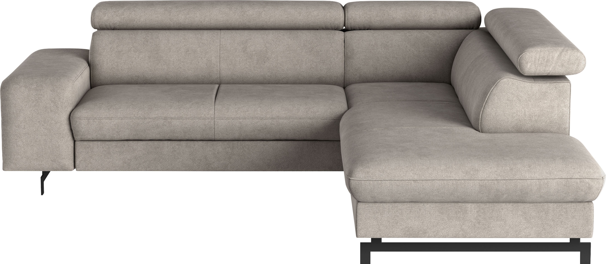 COTTA Canapé d'angle »Emma L-Form, B: 262 cm« mit Kopfteilverstellung, optional Bettfunktion & Bettkasten
