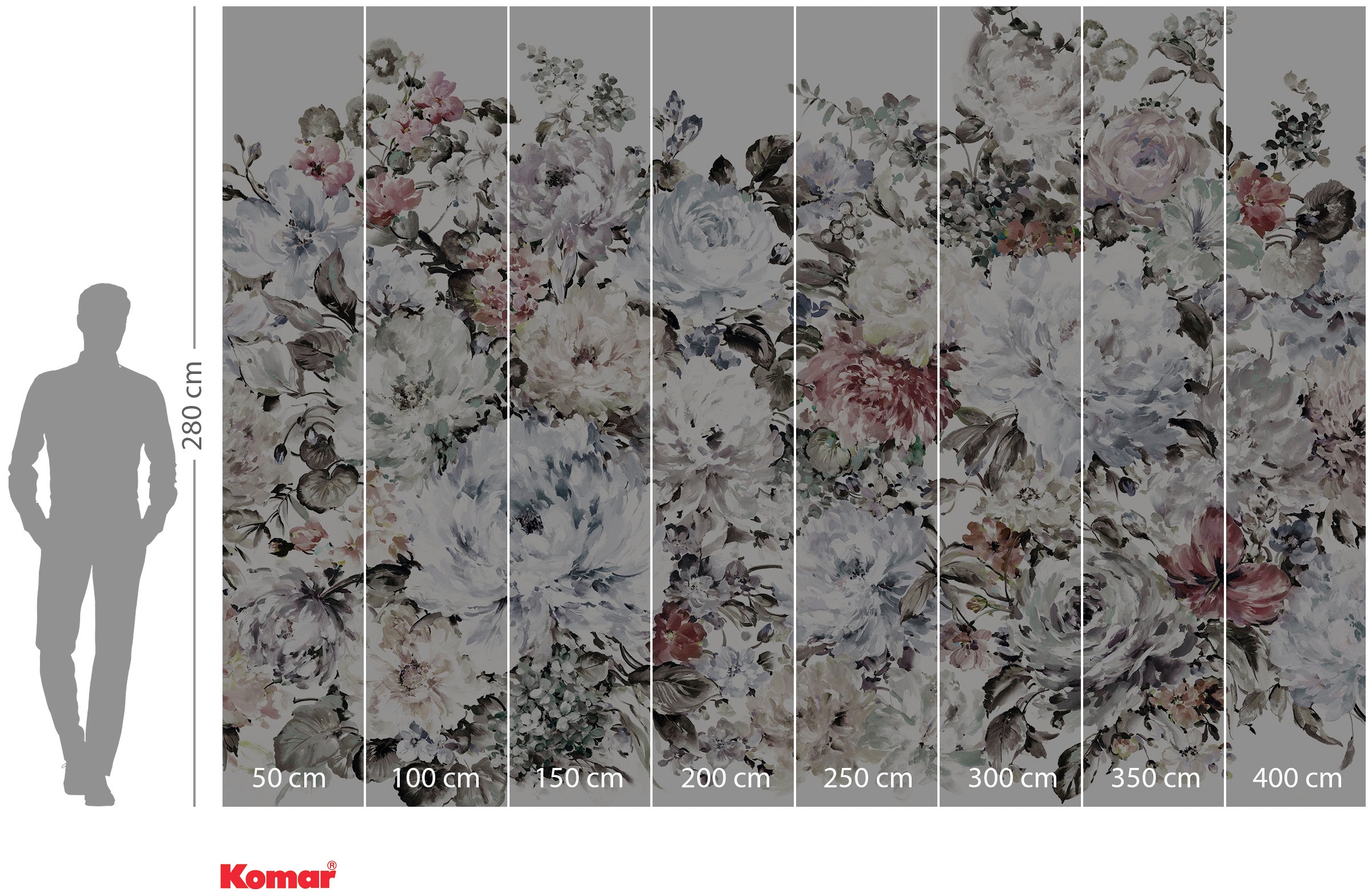 Komar Vliestapete »Digitaldruck Vlies -  Posy - Grösse 400 x 280 cm« bedruckt glatt Wohnzimmer, Schlafzimmer