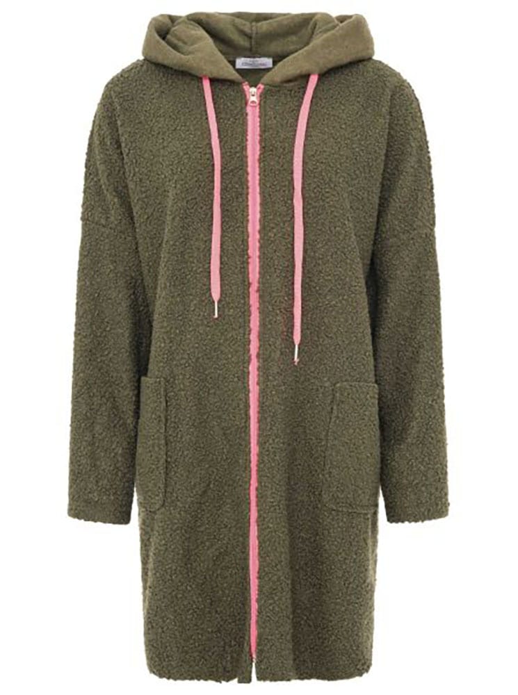 Zwillingsherz Kurzmantel »"Neon"« aus Teddystoff mit Kapuze, Reissverschluss und Taschen
