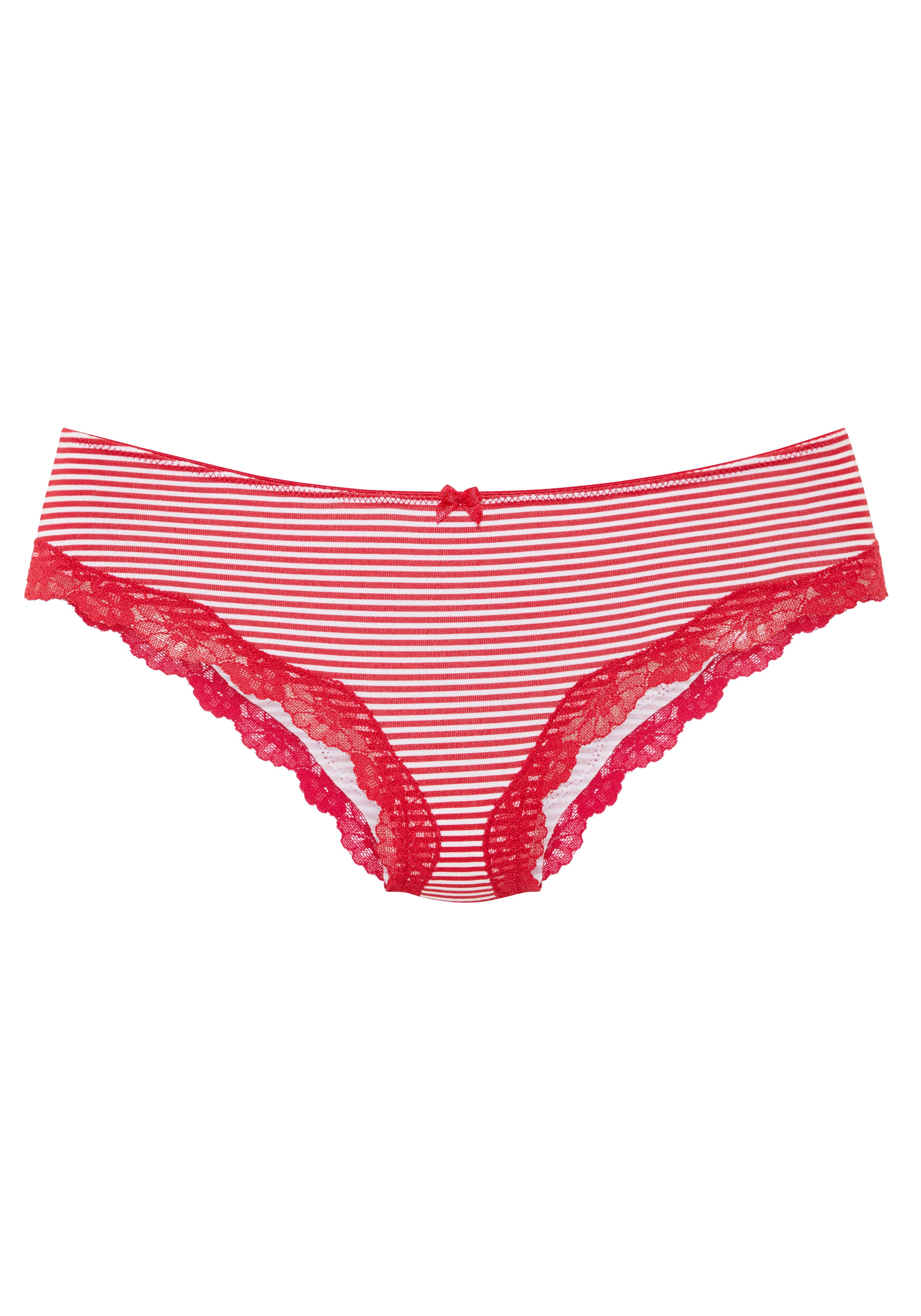 LASCANA Slip 3er-Pack,  aus elastischer Baumwolle mit zarter Spitze