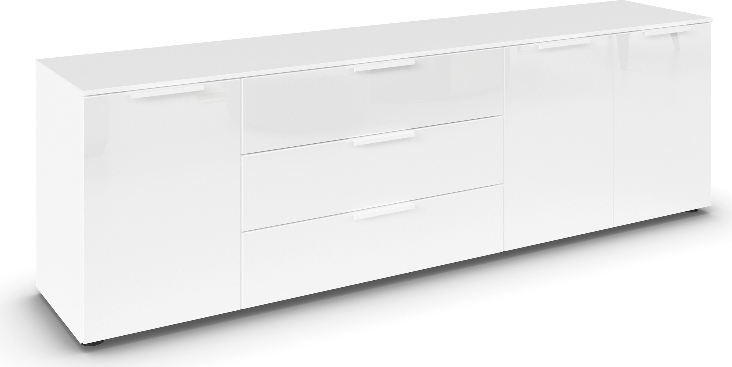 rauch Kombikommode »Kommode Türkommode Sideboard Kombikommode FLIPP mit Glasfront« Breite 200 cm mit 2 Einlegeböden,  3-türig mit 3 Schubladen und Soft-Close-Funktion sowie Glasfront