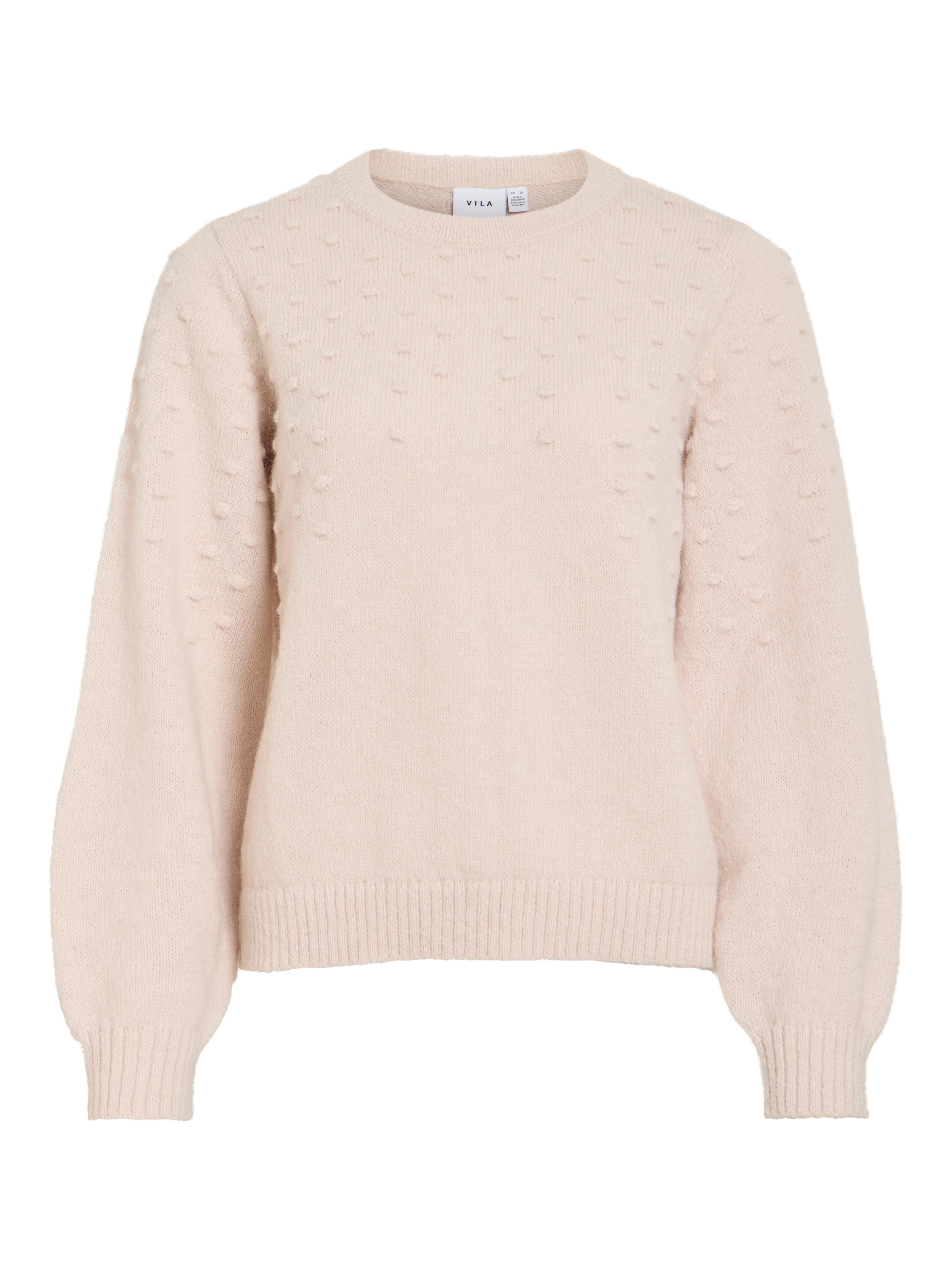 Vila Pull à col rond »VITULI O-NECK L/S DOT KNIT TOP-NOOS« fibre synthétique, coupe normale