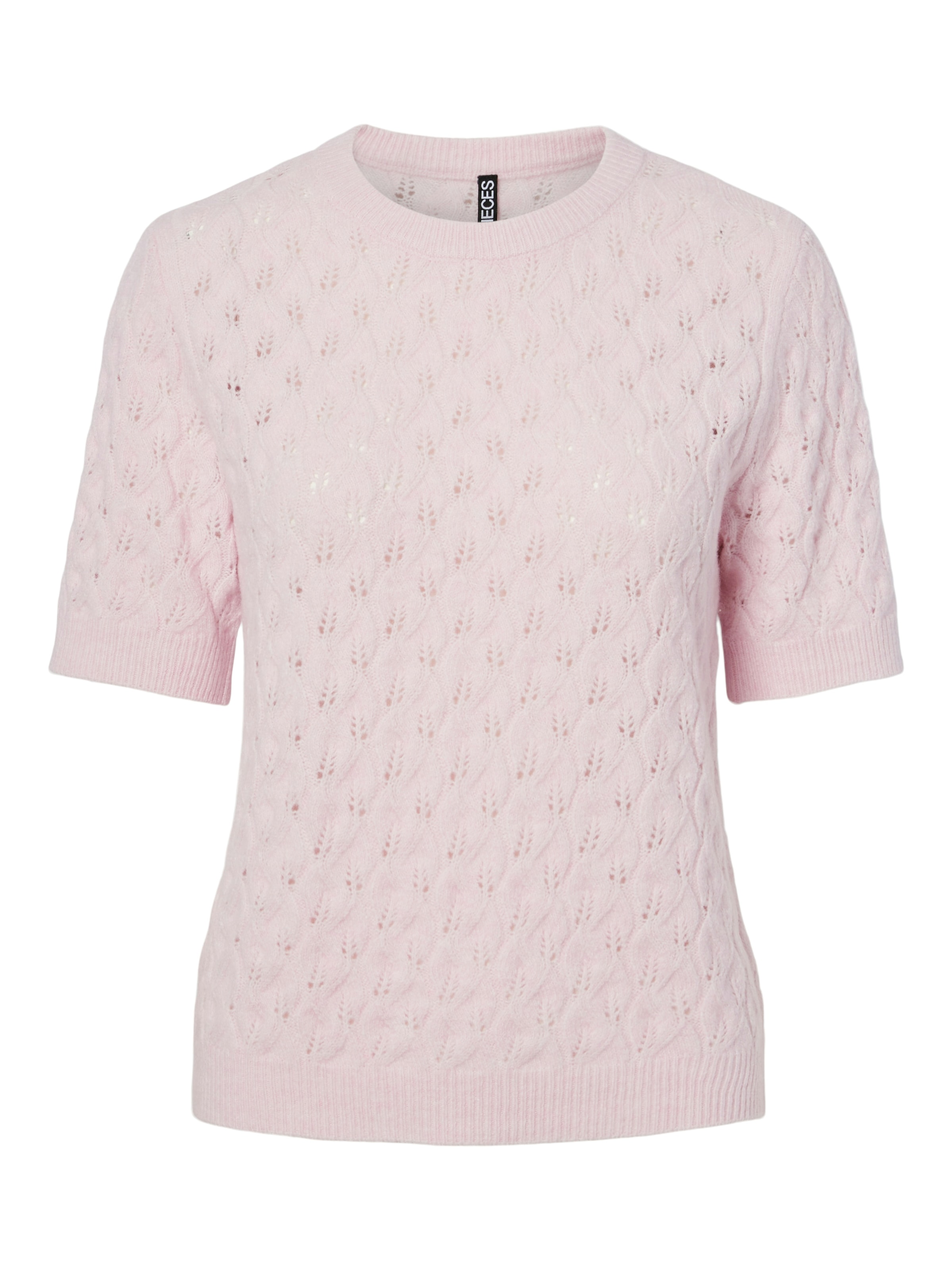 pieces Pull en tricot »PCLELOU SS O-NECK KNIT NOOS BC« mit Ajourmuster