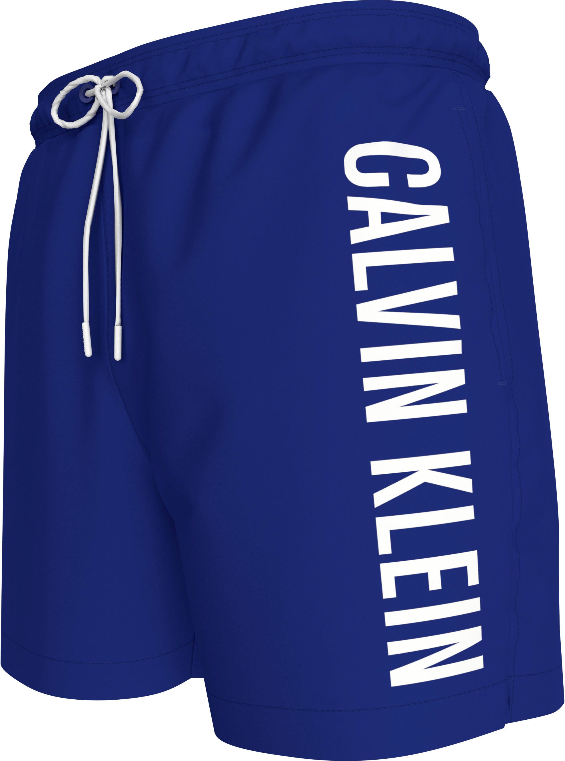 Calvin Klein Swimwear Badeshorts »MEDIUM DRAWSTRING« mit kontrastfarbenem Logo-Schrifztug am Bein