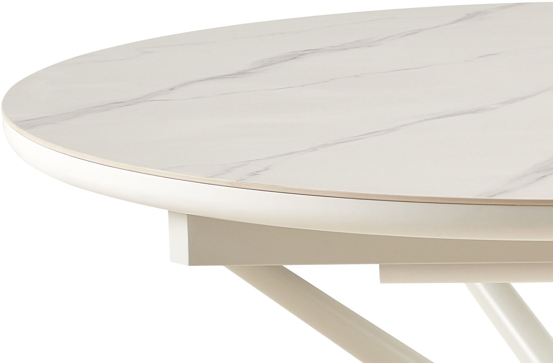 SalesFever Esstisch »Stuttgart Esstisch für stilvolles Speisen« rund, Keramik, ausziehbar auf 120 - 160 cm