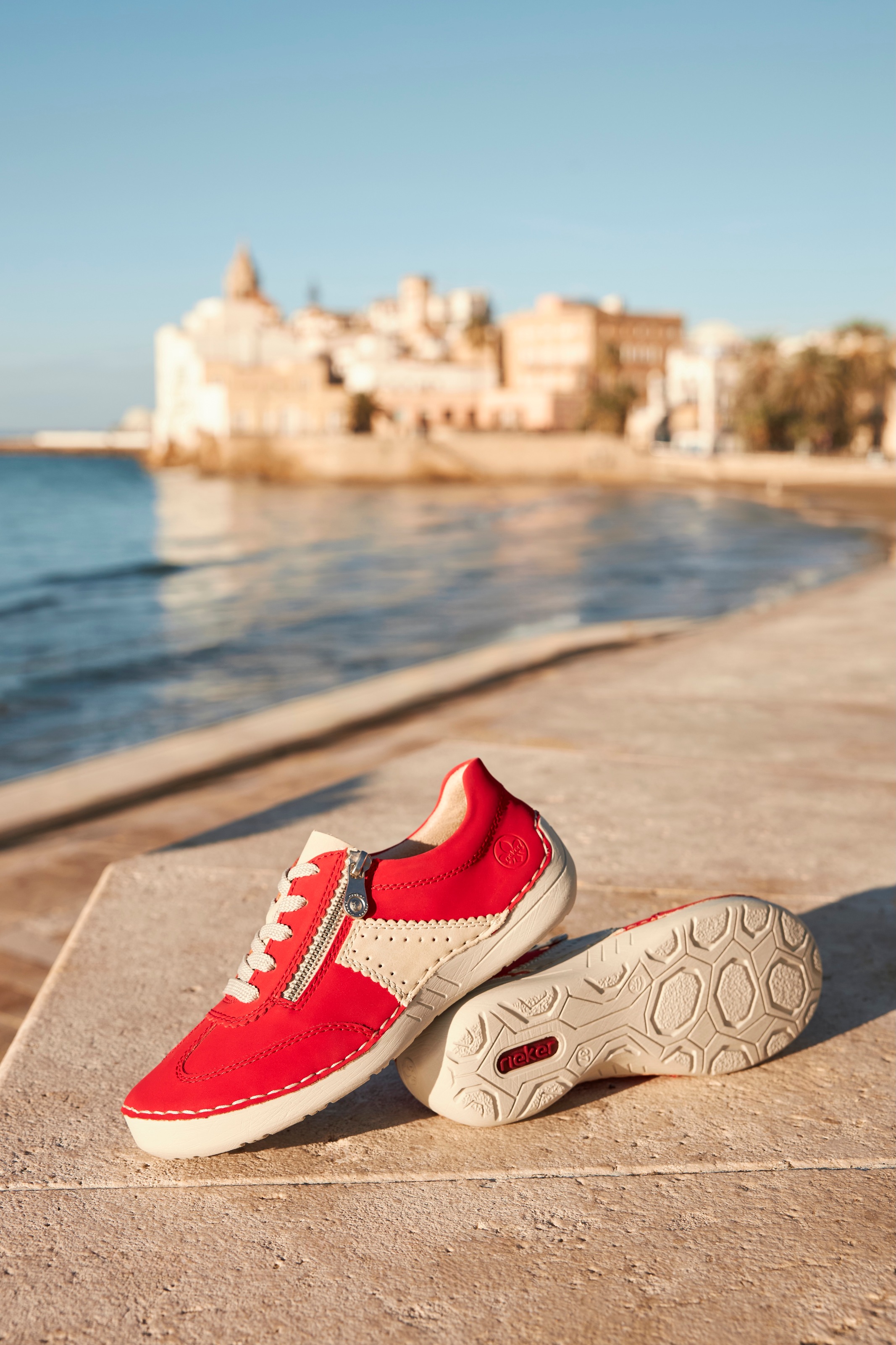 Rieker Sneaker  , Halbschuh, Freizeitschuh, Schnürschuh mit Reissverschluss