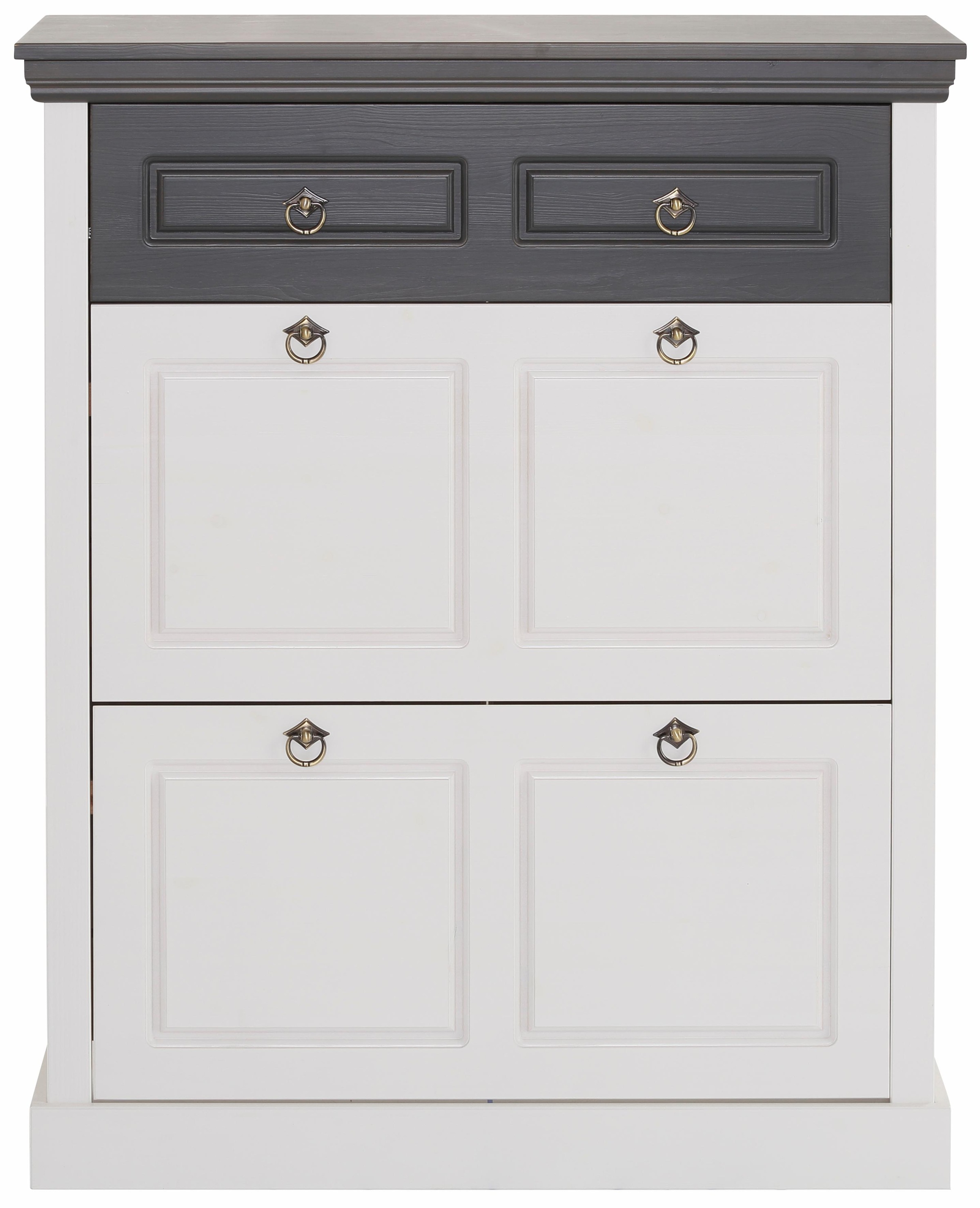 GOODproduct Armoire à chaussures »Basilico« aus massiver Kiefer, FSC®, Breite 90 cm, mit Schublade, Kassettenoptik