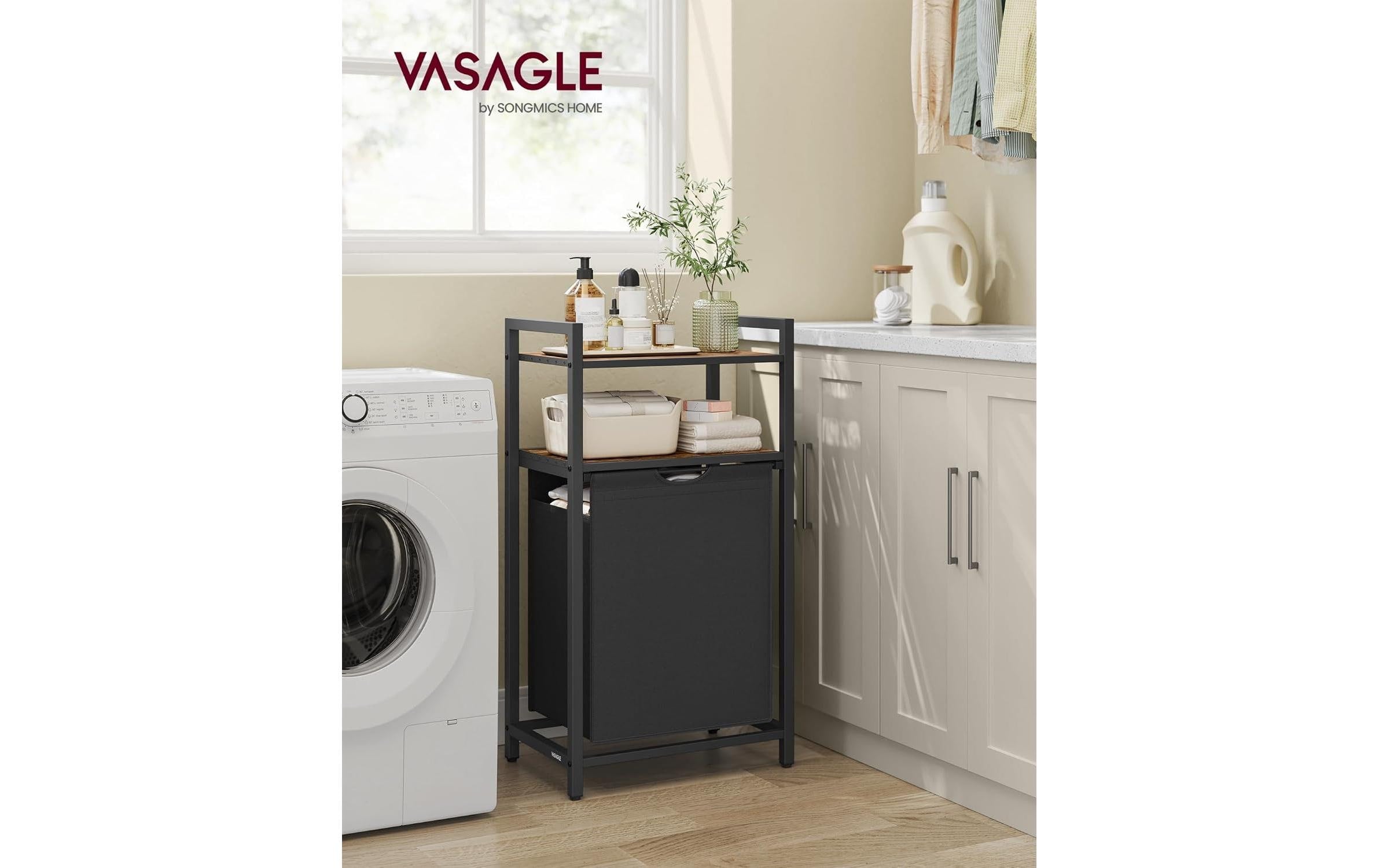 VASAGLE Wäschekorb »mit 2 Regalen 65 l«