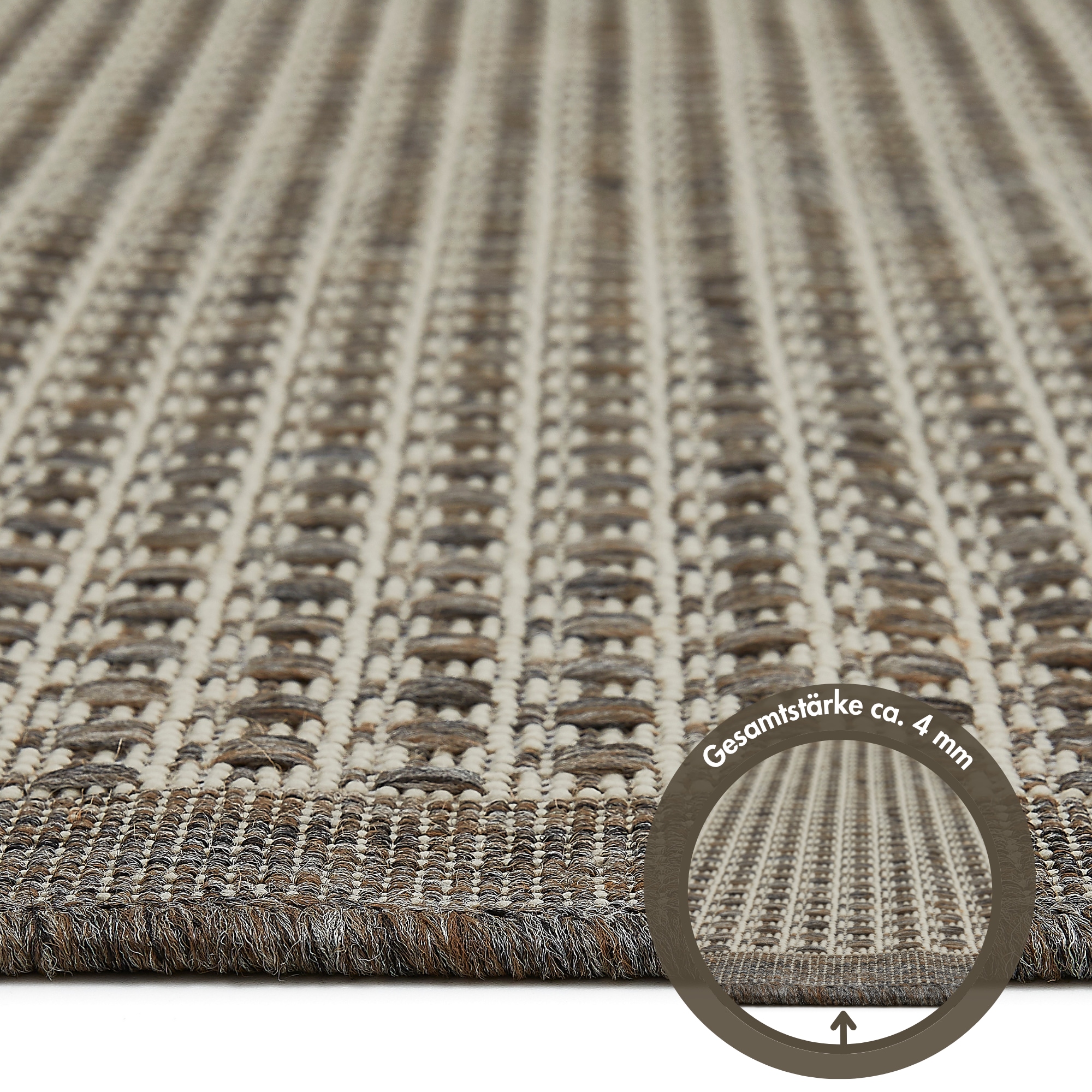 Andiamo Tapis »Savannah« Rectangulaire 4 mm Höhe Flachgewebe, In- und Outdoor geeignet, Wohnzimmer