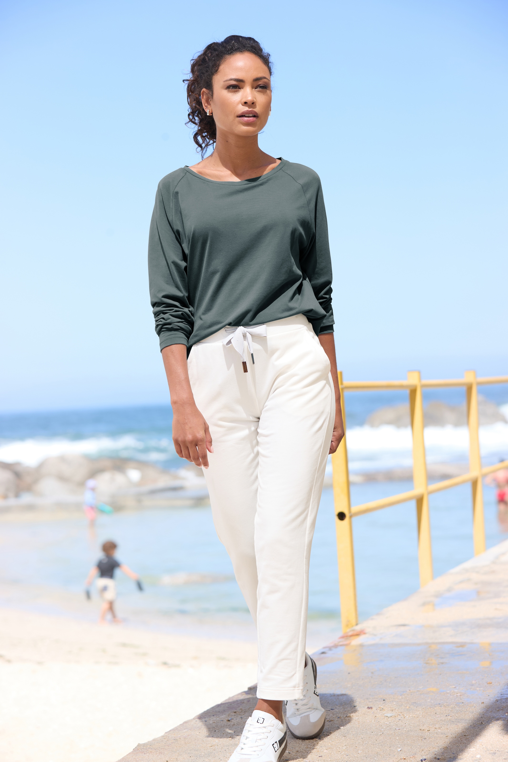 Elbsand T-shirt à manches longues »Tinna« mit Logodruck hinten, Langarmshirt aus Baumwoll-Mix, sportlich-casual