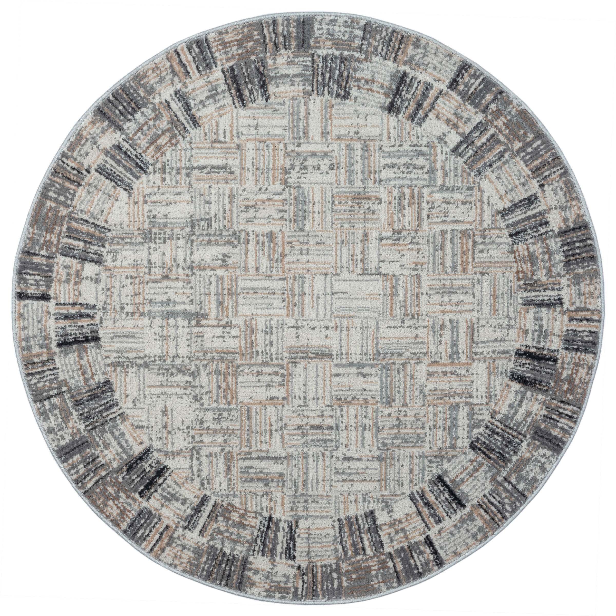 GOODproduct Teppich »Yasmin« rund 8 mm Höhe Kurzflor, modernes Design, mit Bordüre, pflegeleicht, Wohnzimmer