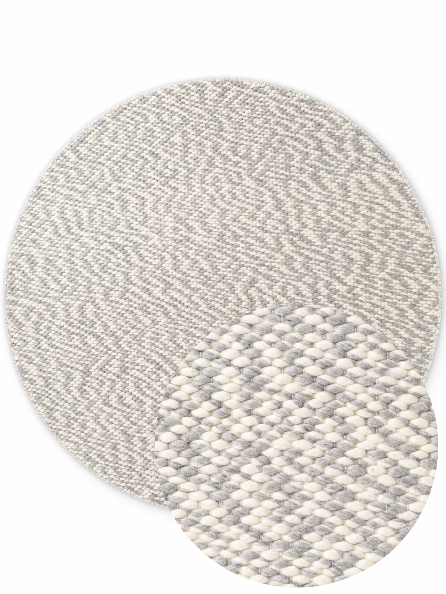 ELLE DECORATION »Beans« rund 10 mm Höhe Handweb Teppich Wolle, Rund, Perlenstruktur, Wohnzimmer, Schlafzimmer