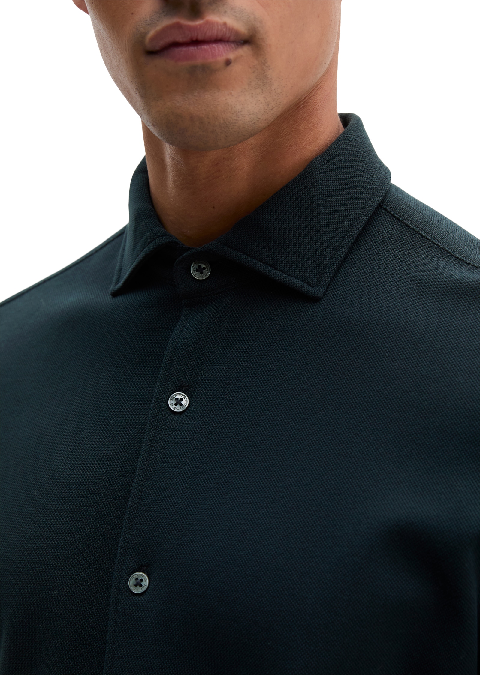 Marc O'Polo Chemise à manches longues coupe ajustée, avec fine structure piqué