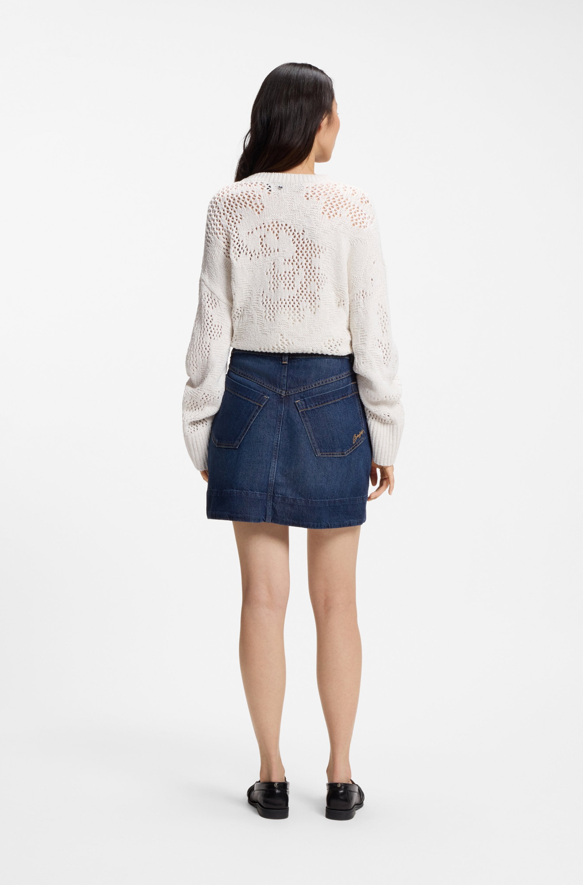 BOSS ORANGE Minirock »MINI SKIRT 1.0 Premium Damenmode« im 70s Look, mit hohem Bund