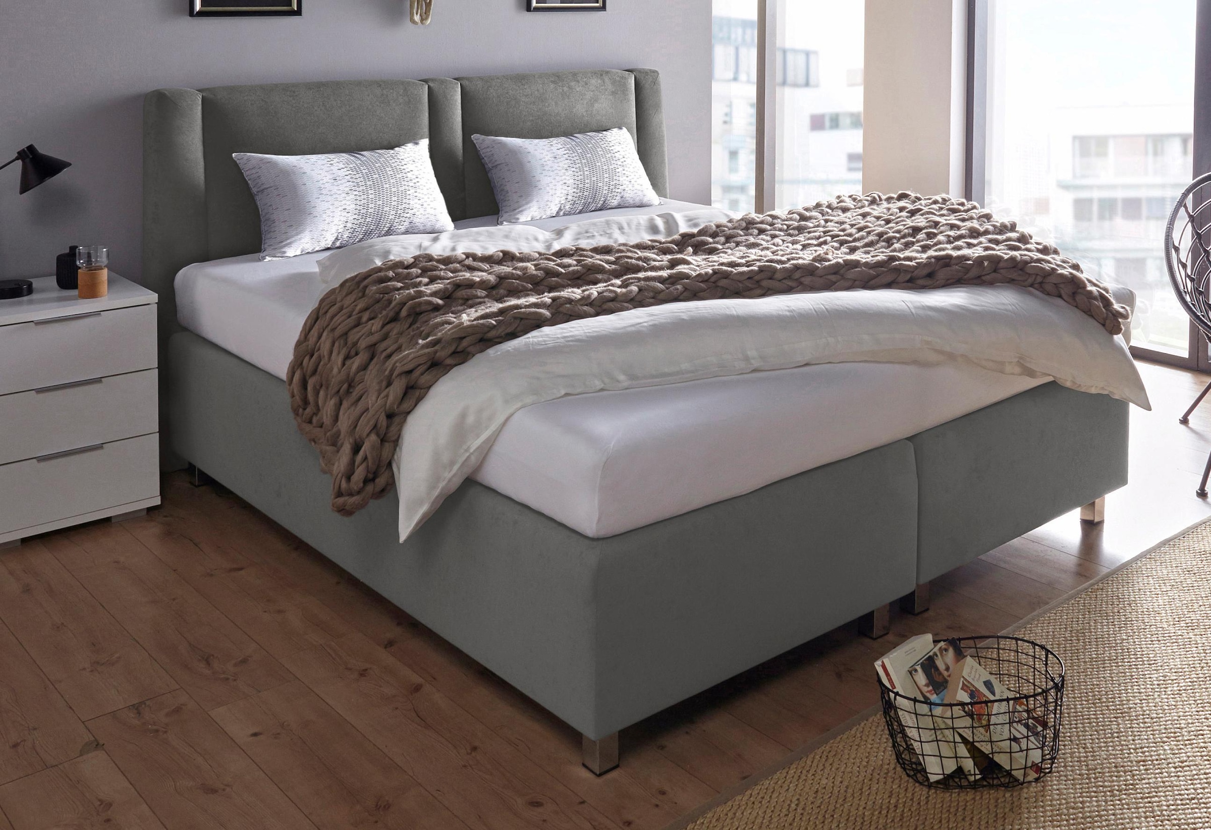 Westfalia Schlafkomfort Lit boxspring inkl. Zierkissen