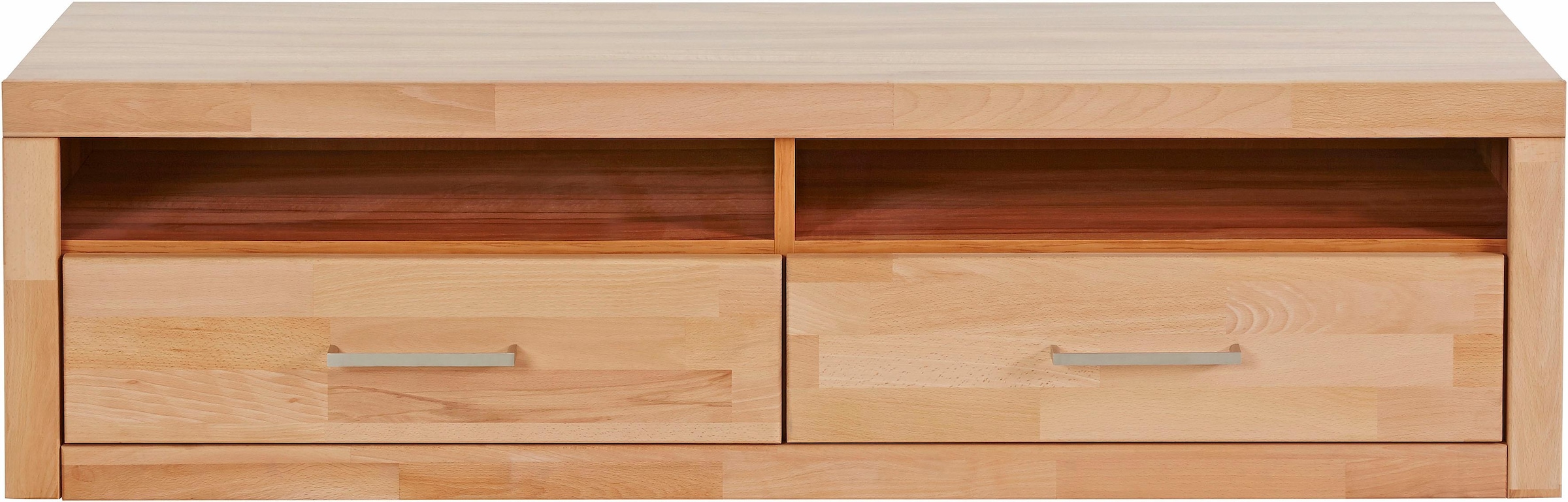 GOODproduct Lowboard »Ribe,140cm breit,38cm hoch mit 2 Klappen,Oberplatte aus Massivholz« Holz massiv, Holzwerkstoff, Metall Griffe,2 Klappen