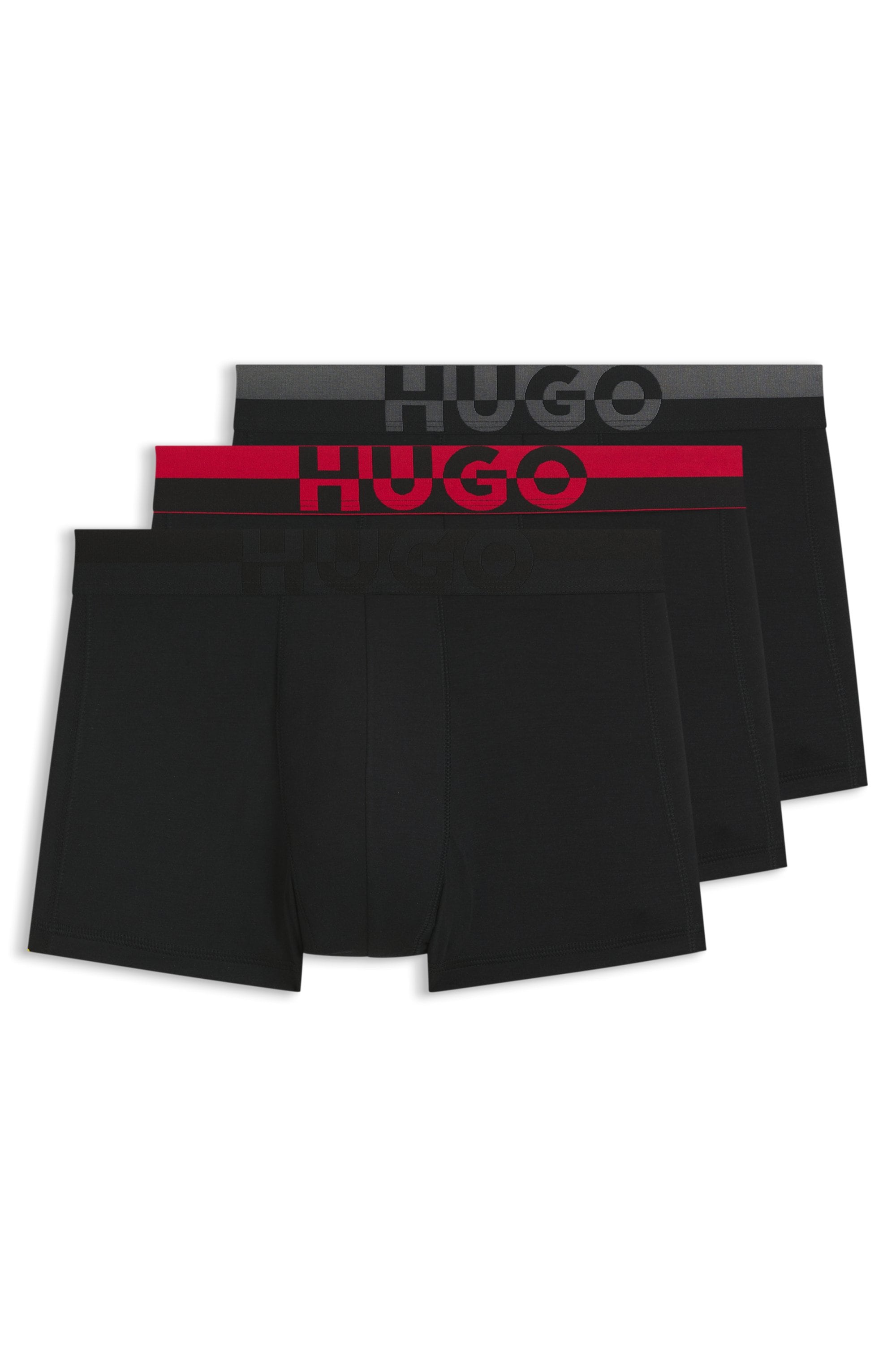 HUGO Underwear Boxers »TRUNK TR. SPLIT LOGO« 3 cuis enganliegend, kurzes Bein