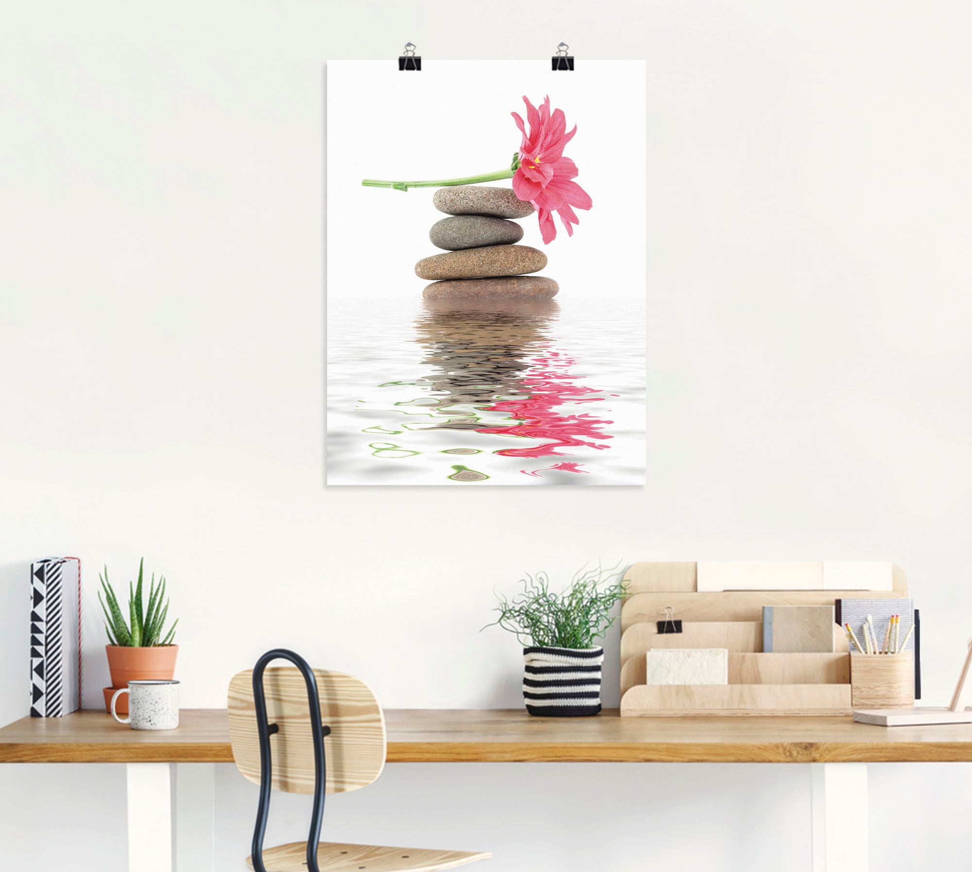 Artland Wandbild »Zen Spa Steine mit Blumen I« Zen 1 Stk. tlg. als Leinwandbild, Poster in verschied. Grössen