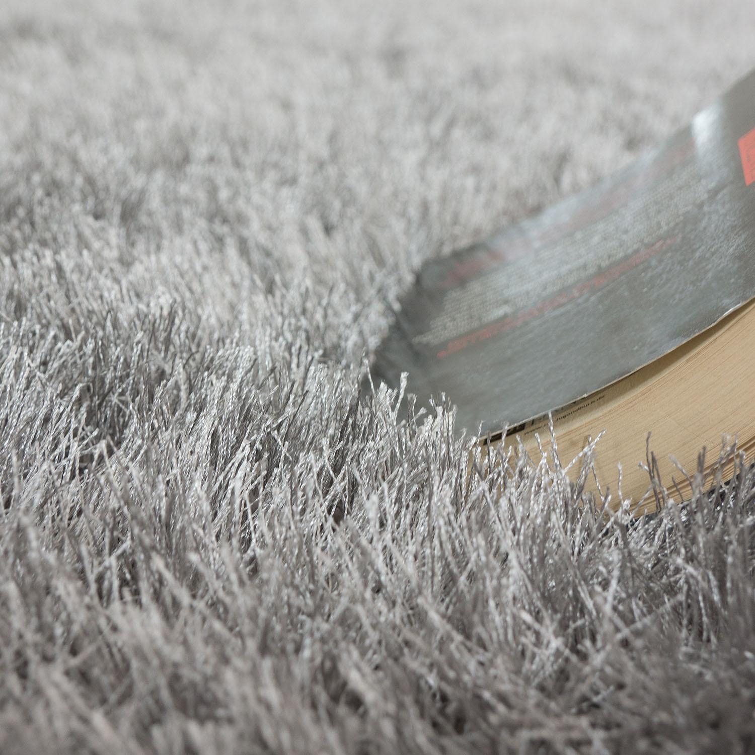 Paco Home Hochflor-Teppich »Glamour 300« rechteckig 70 mm Höhe Uni Farben, mit weichem Glanz Garn, auch als Läufer erhältlich