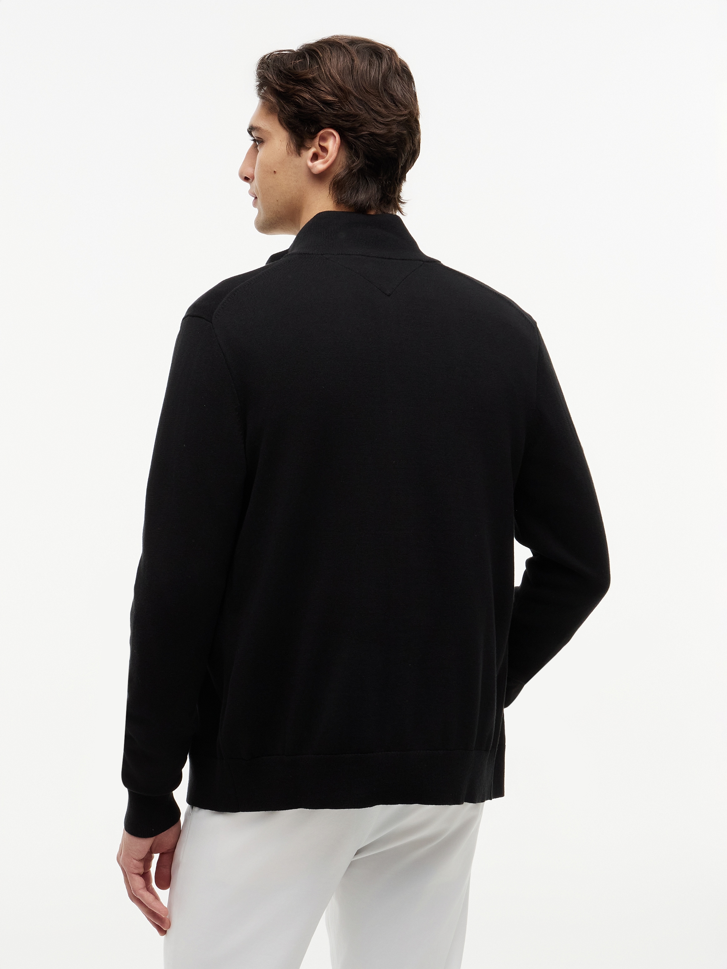 Tommy Hilfiger Strickjacke »ESSENTIAL COTTON ZIP THRU« mit Logostickerei