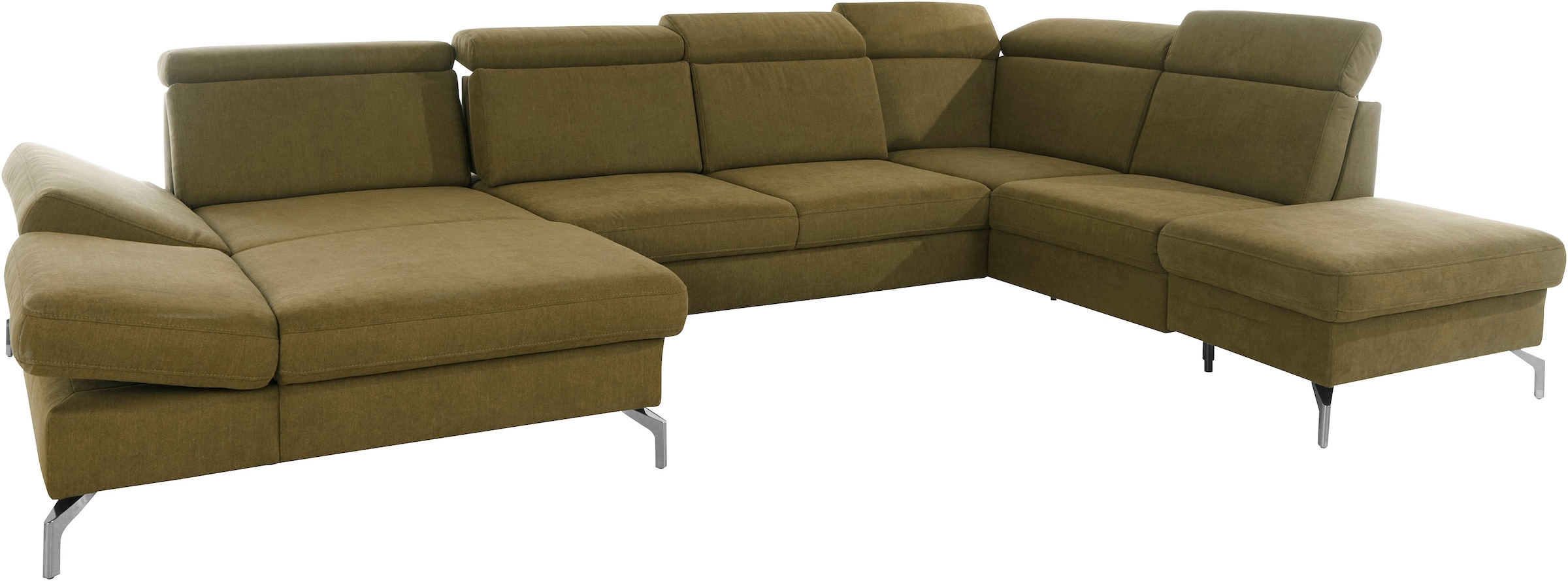 sit&more Wohnlandschaft »Brisbane U-Form« Fusshöhe 15 cm, inklusive Sitztiefen-, Armteil- und Kopfteilverstellung