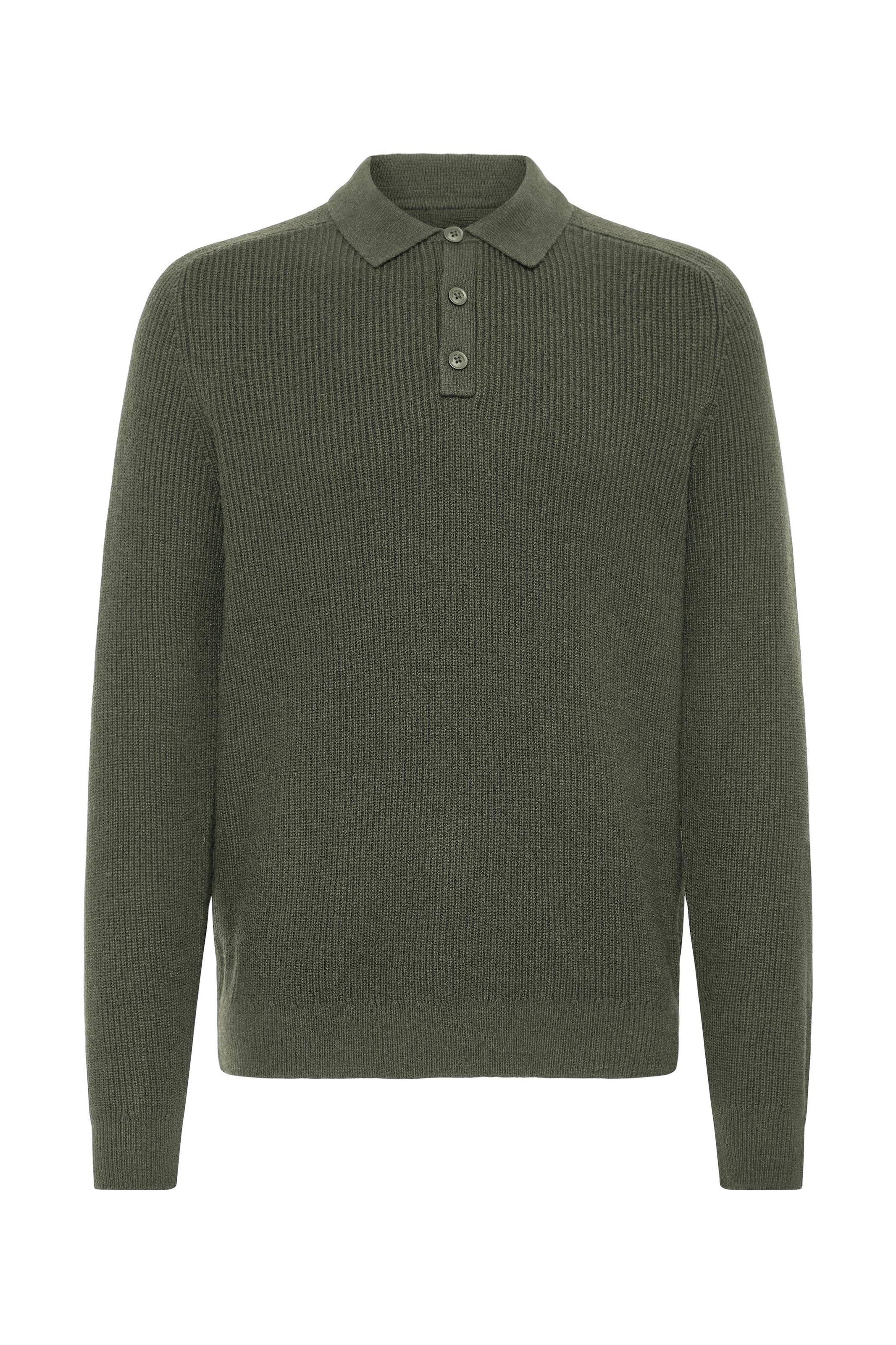 Blend Pull à col rond »BHBOS KNIT POLO« mélange de matériaux, coupe régulière